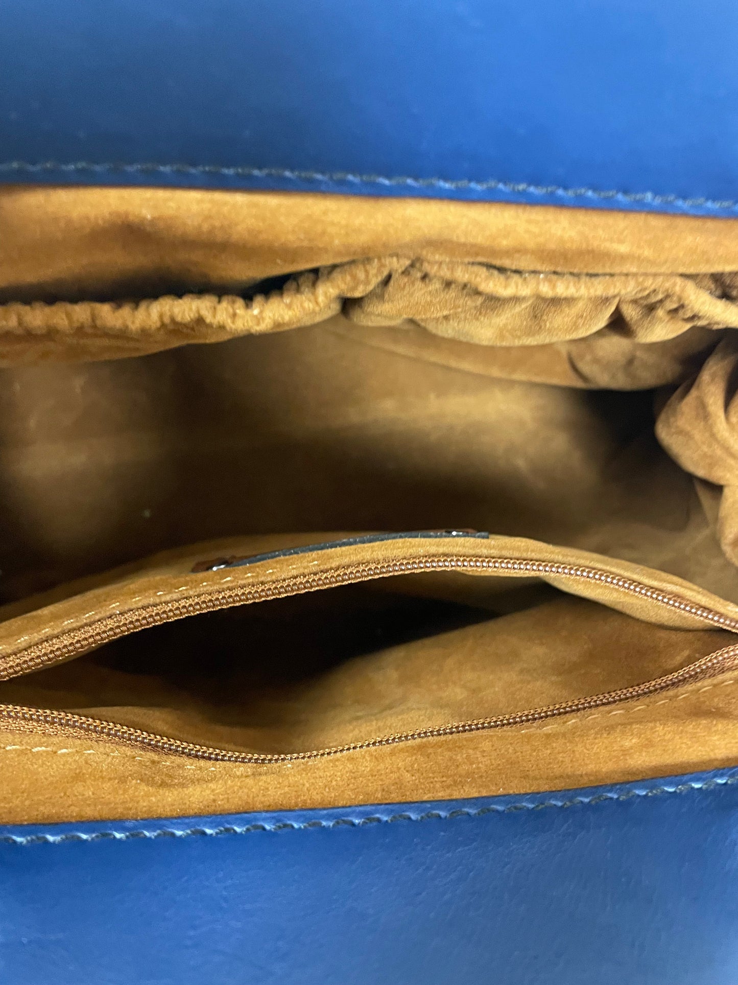 Handbag Designer By Patricia Nash In Blue & Gold, Size:Medium