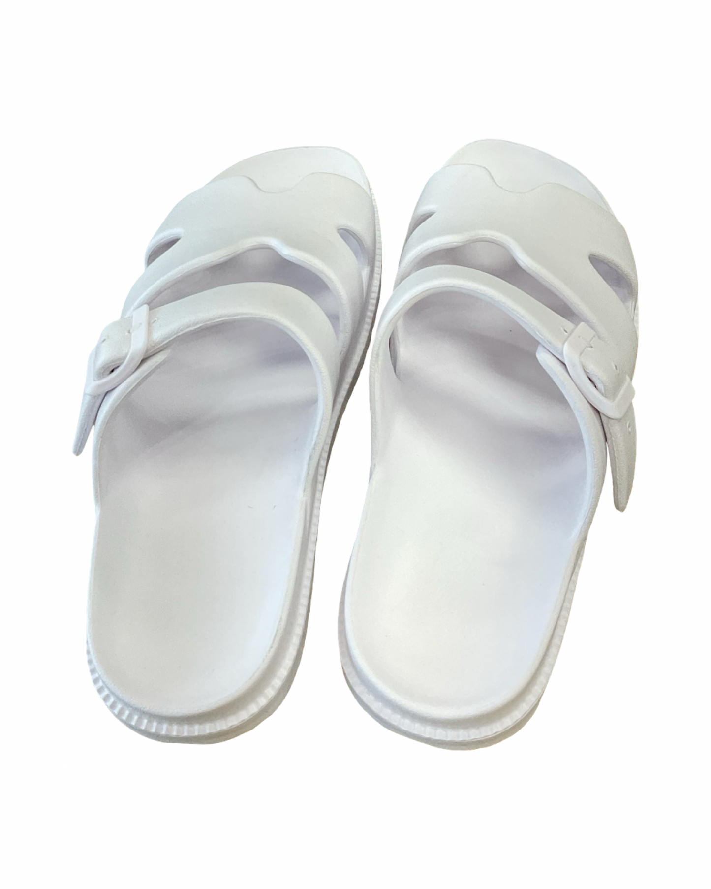 Sandals Flats By Clothes Mentor In White, Size:10