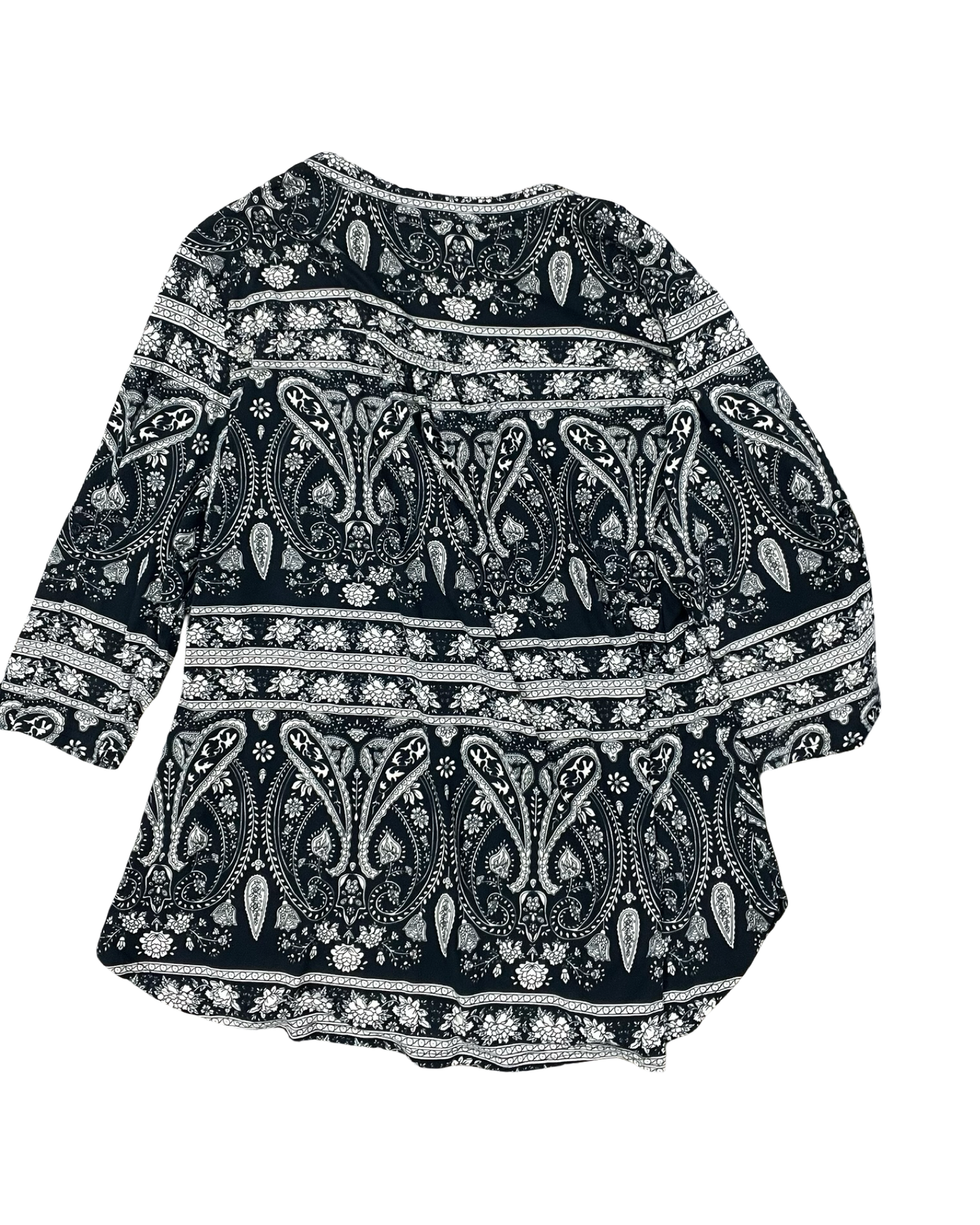 Top 3/4 Sleeve By Clothes Mentor In Black & Tan, Size:3X