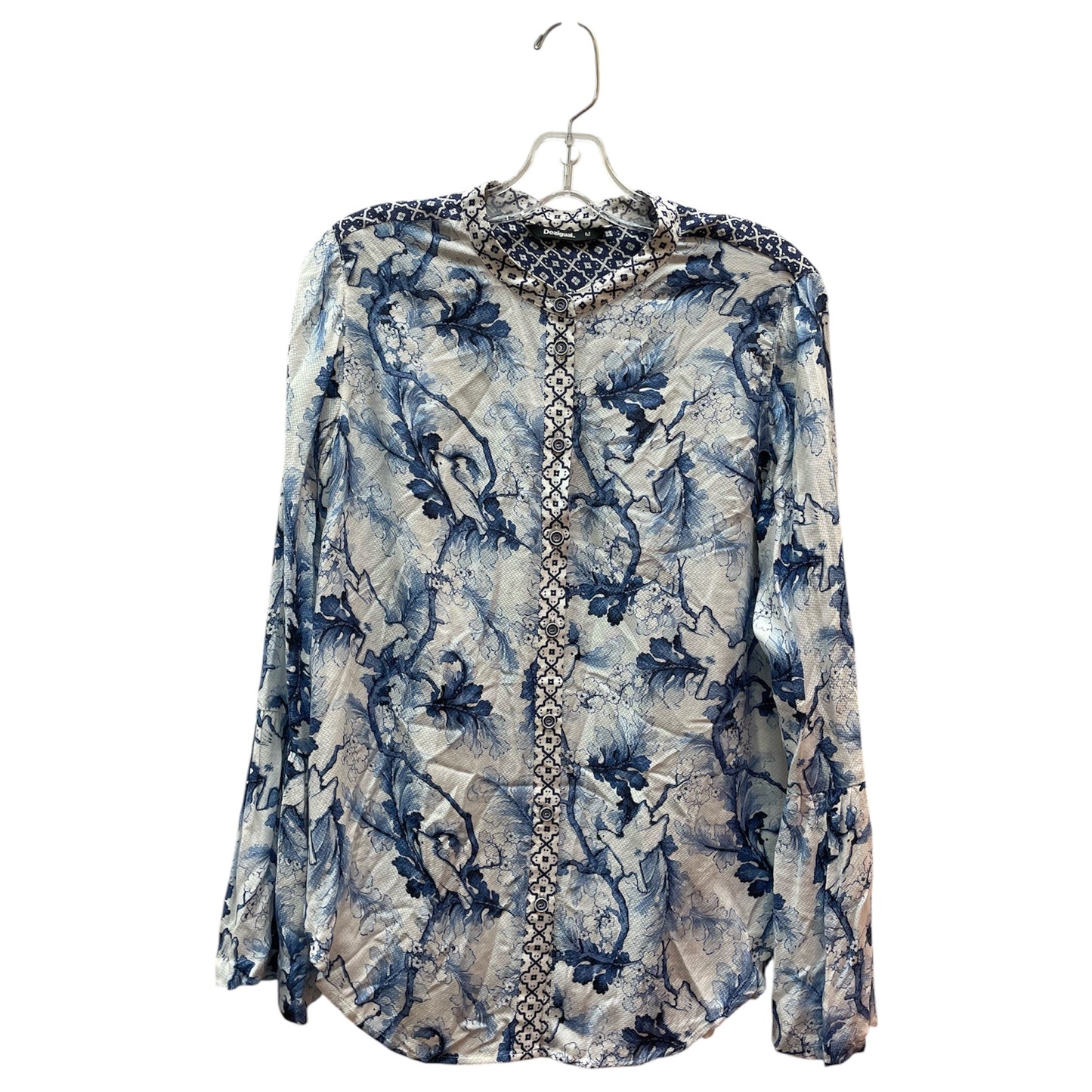 Top Ls By Desigual In Blue & White, Size:M