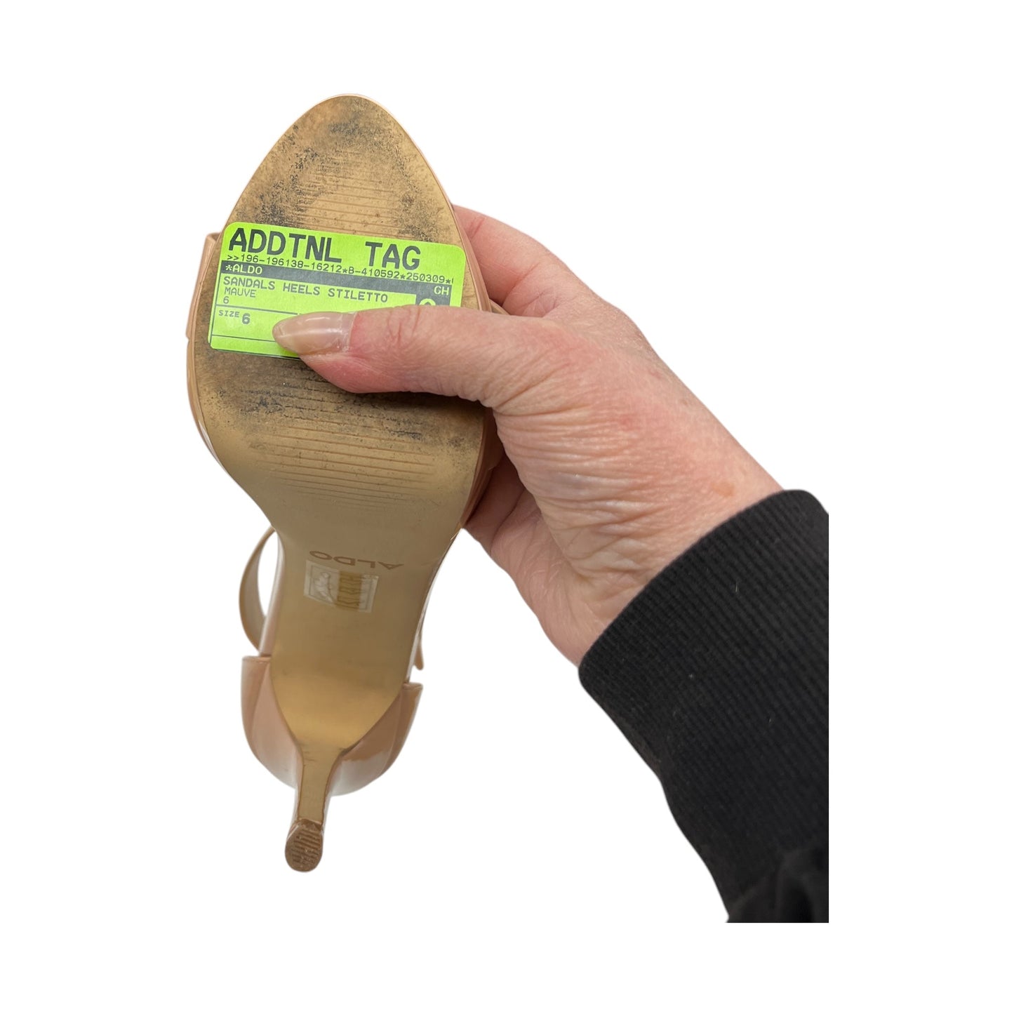 Sandals Heels Stiletto By Aldo In tan, Size:6