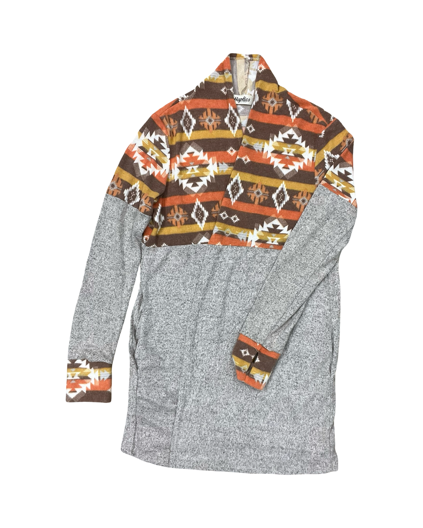 Cardigan By Haptics In Orange & Tan, Size:M