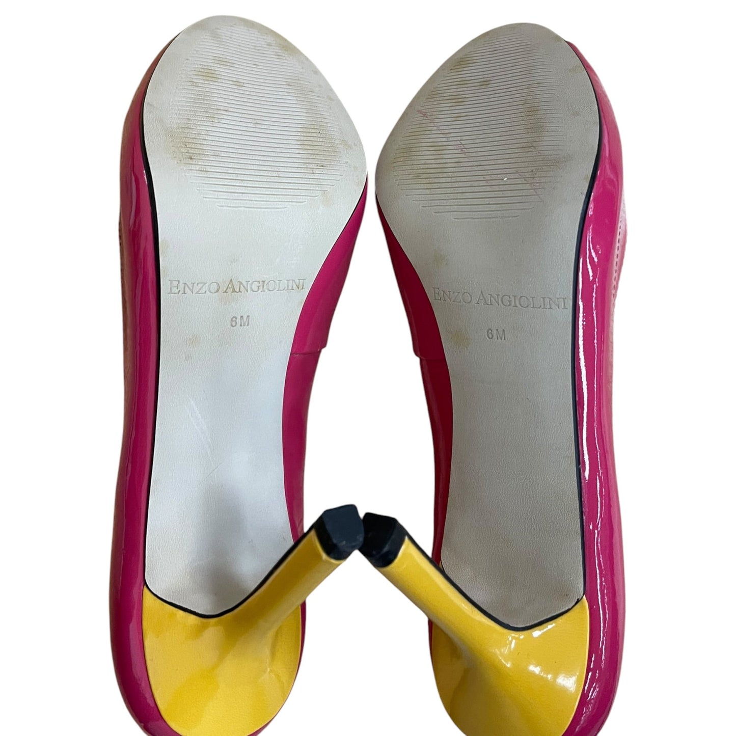 Shoes Heels Stiletto By Enzo Angiolini In Pink & Yellow, Size:6