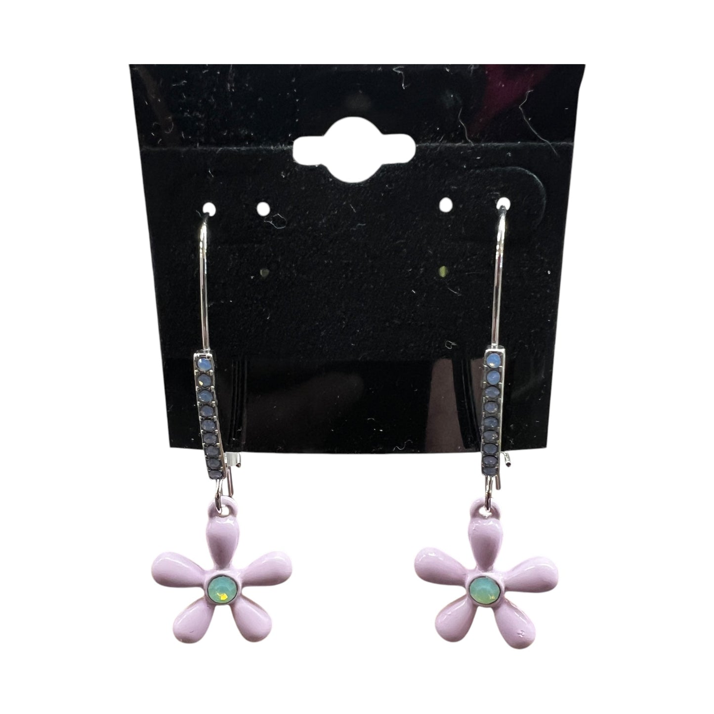 EARRINGS DANGLE/DROP by BETSEY JOHNSON In PINK & SILVER
