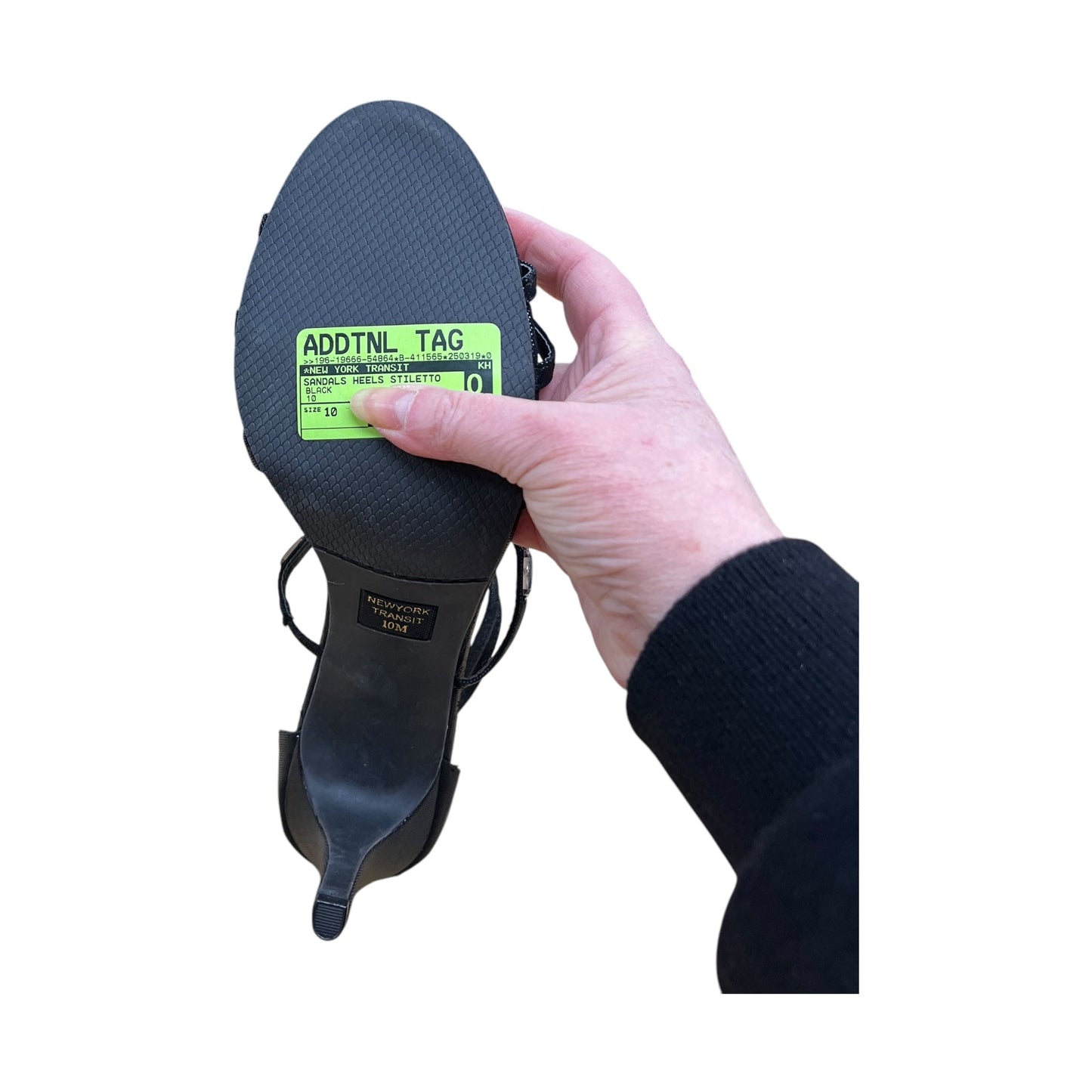 Sandals Heels Stiletto By New York Transit In Black, Size:10