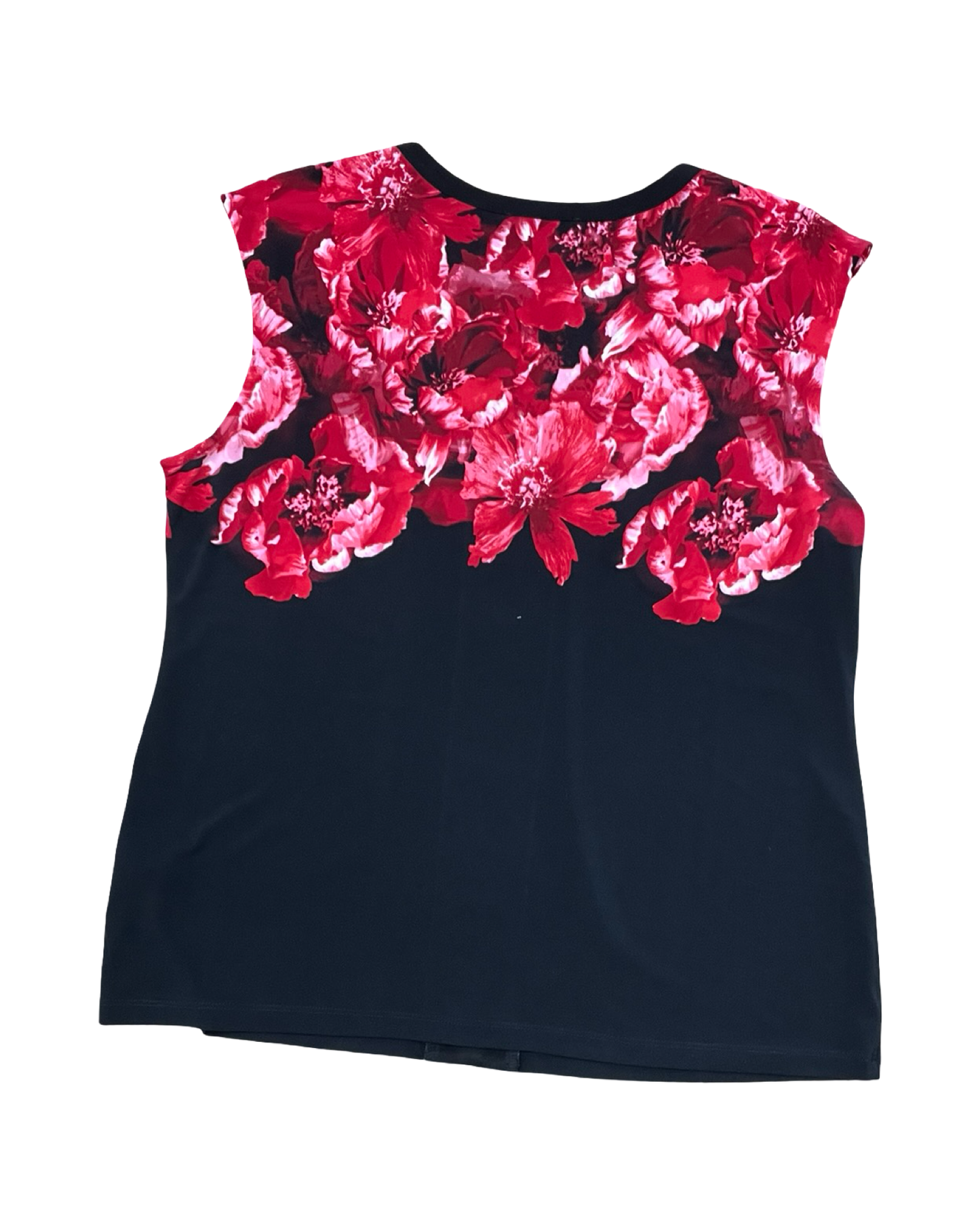 Top Sleeveless By Calvin Klein In Black & Red, Size:Xl