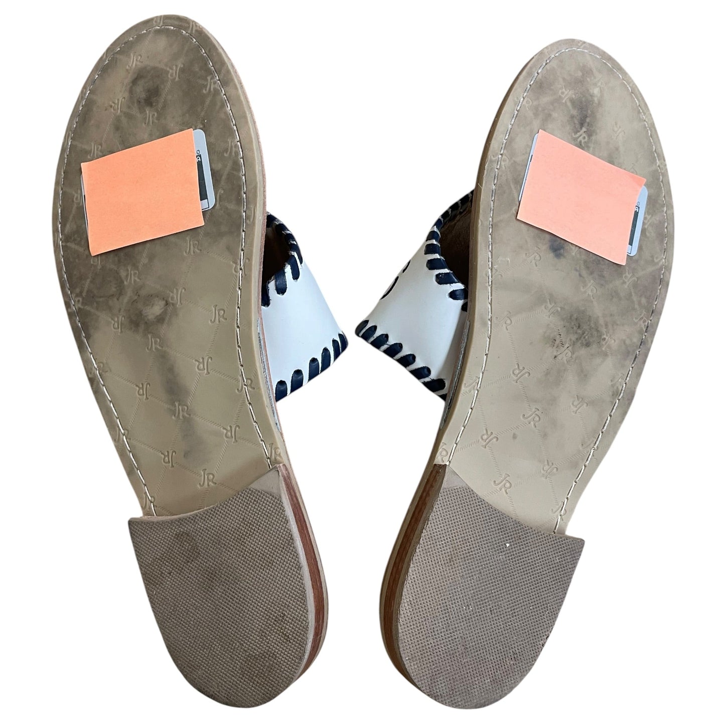Sandals Flats By Jack Rogers In Black & White, Size:8.5