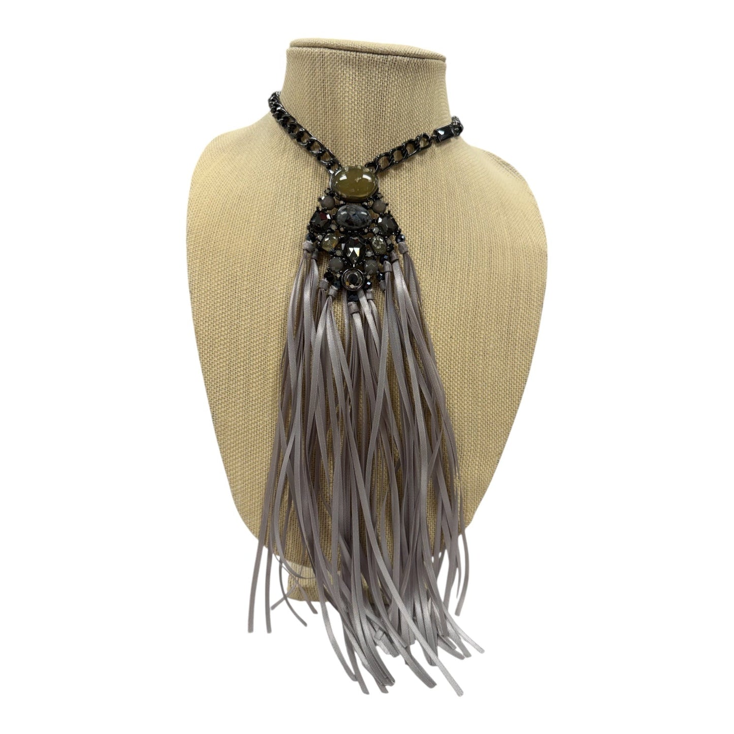 Necklace Statement By Chicos In Black & Grey
