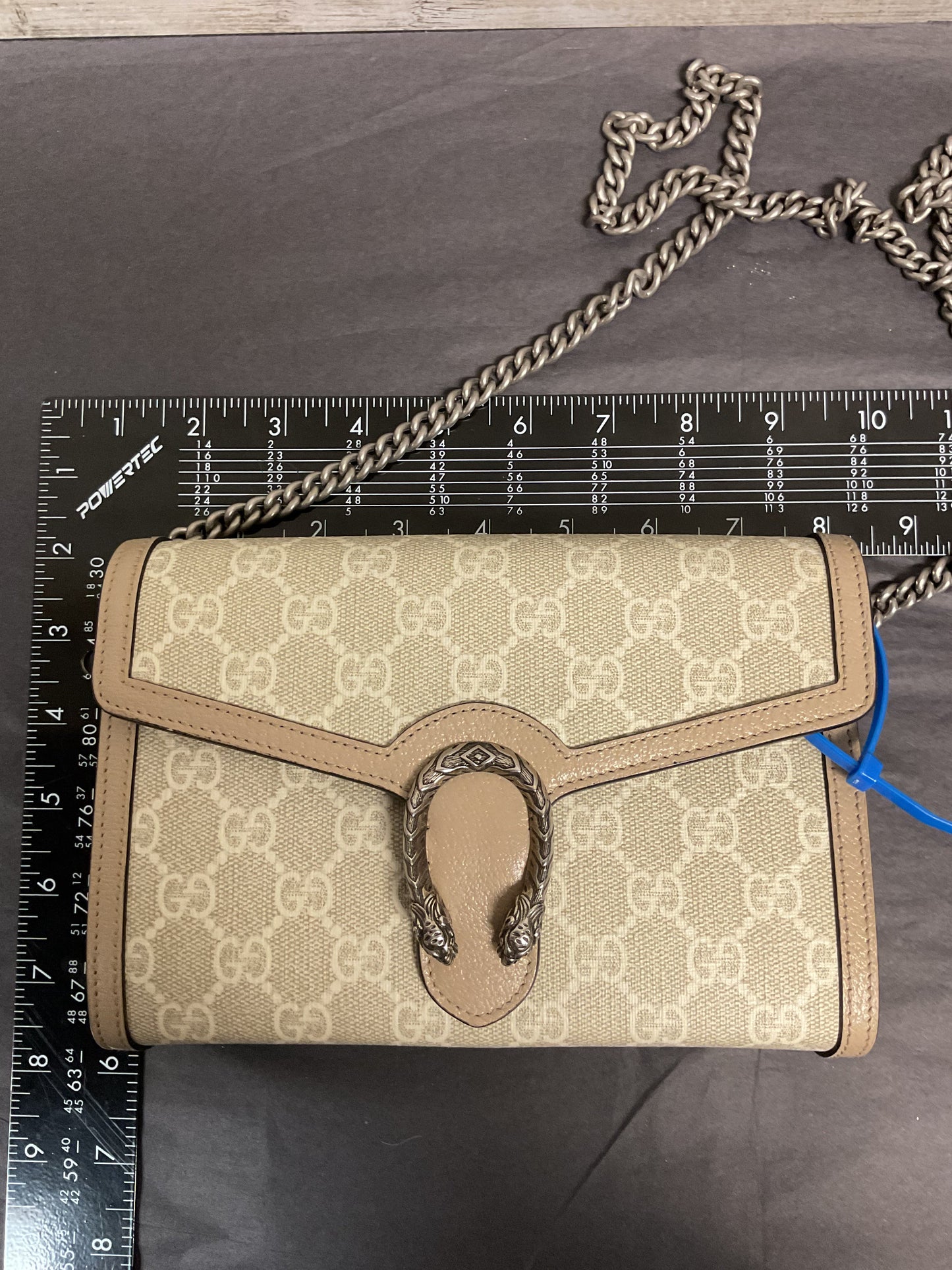 Crossbody Luxury Designer By Gucci In Grey, Size:Small
