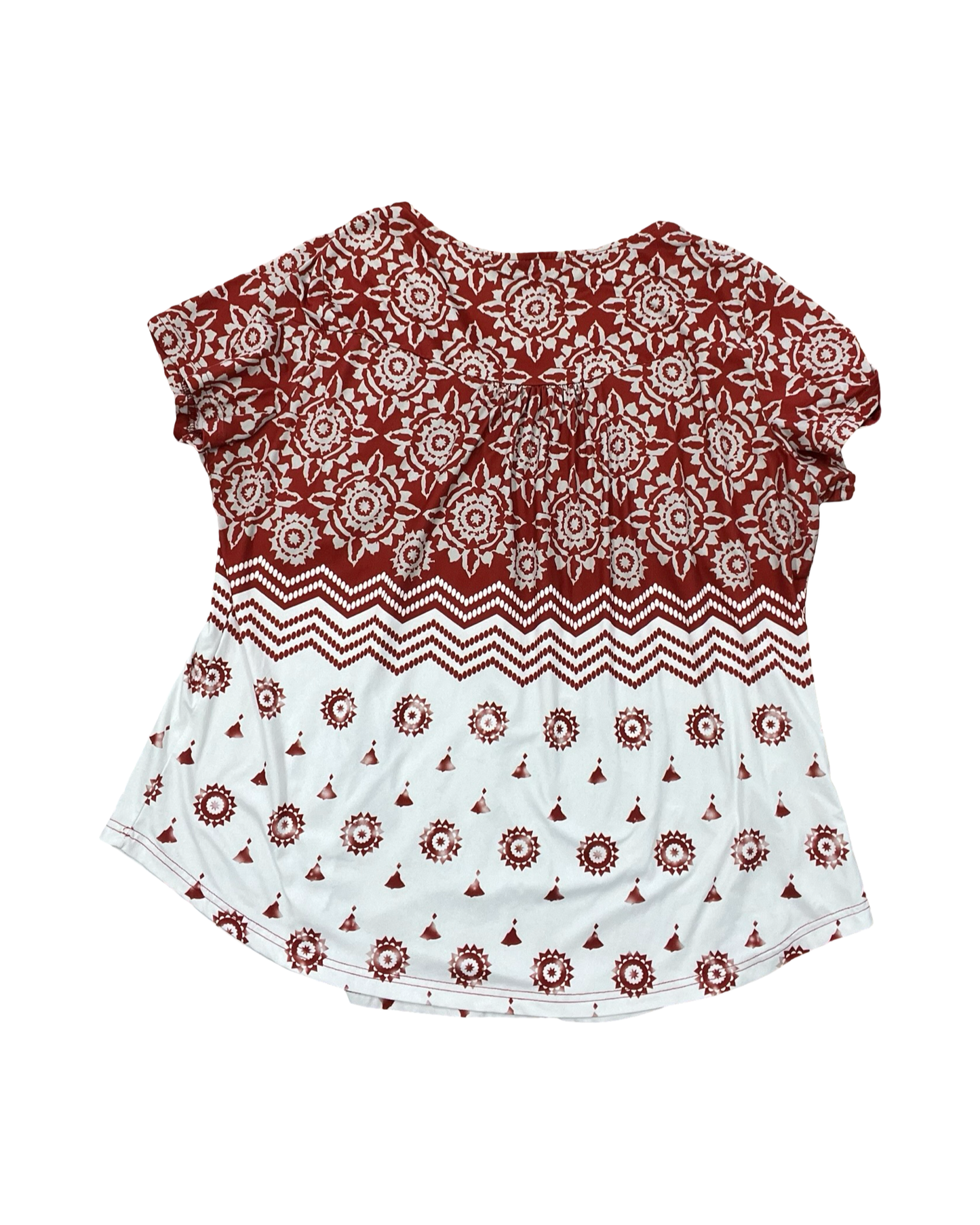 Top Ss By Clothes Mentor In Red & White, Size:3X