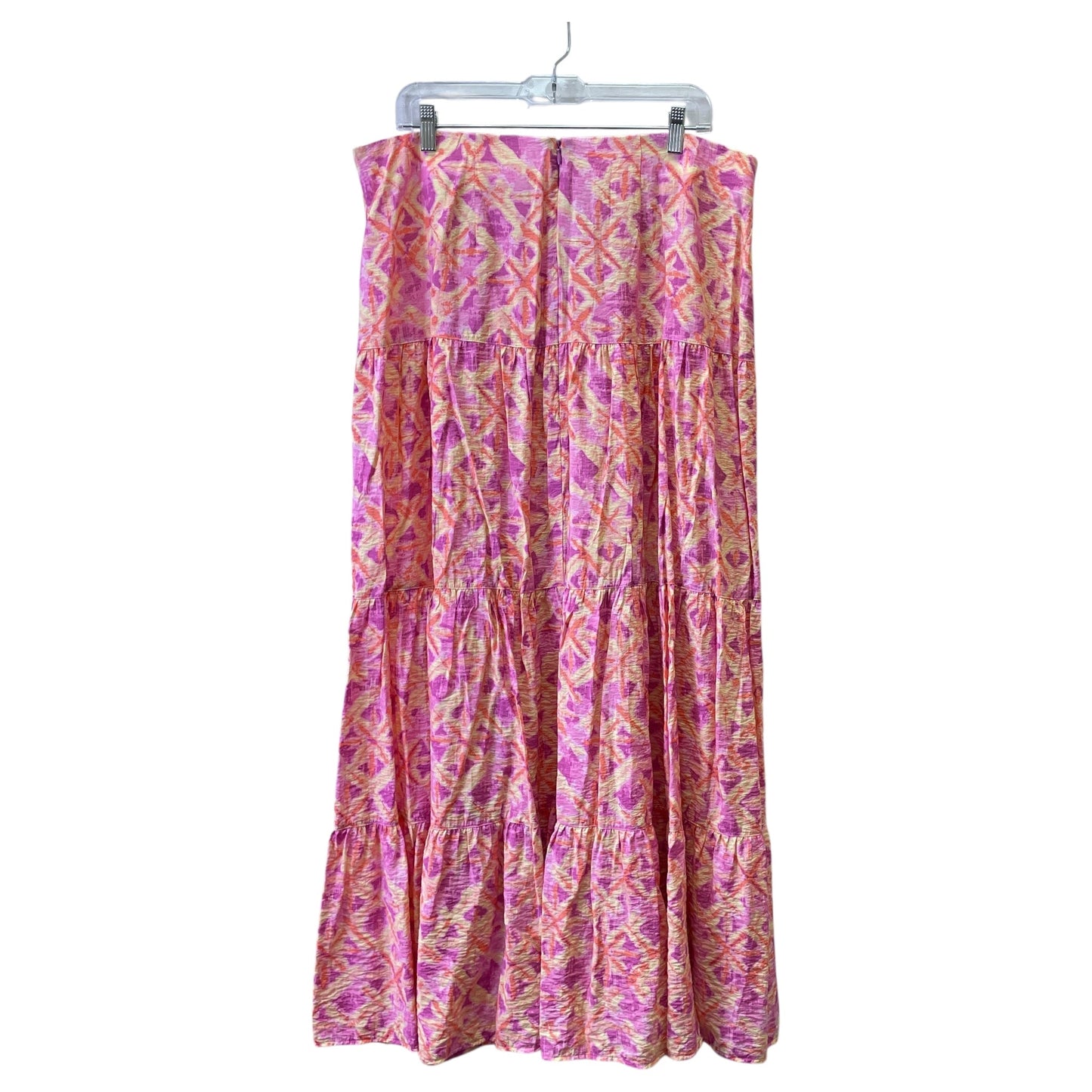 Skirt Maxi By Peace Love World In Pink & Yellow, Size:1X
