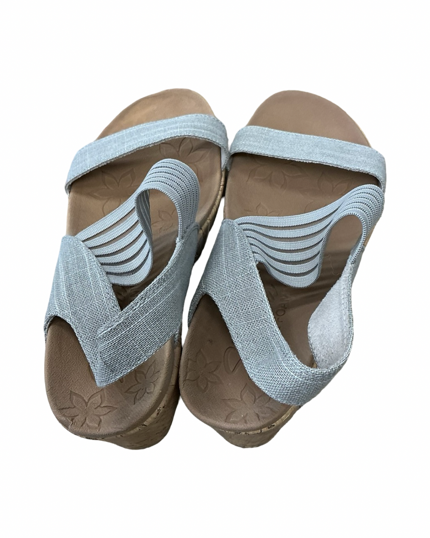 Sandals Heels Wedge By Skechers In Grey, Size:9
