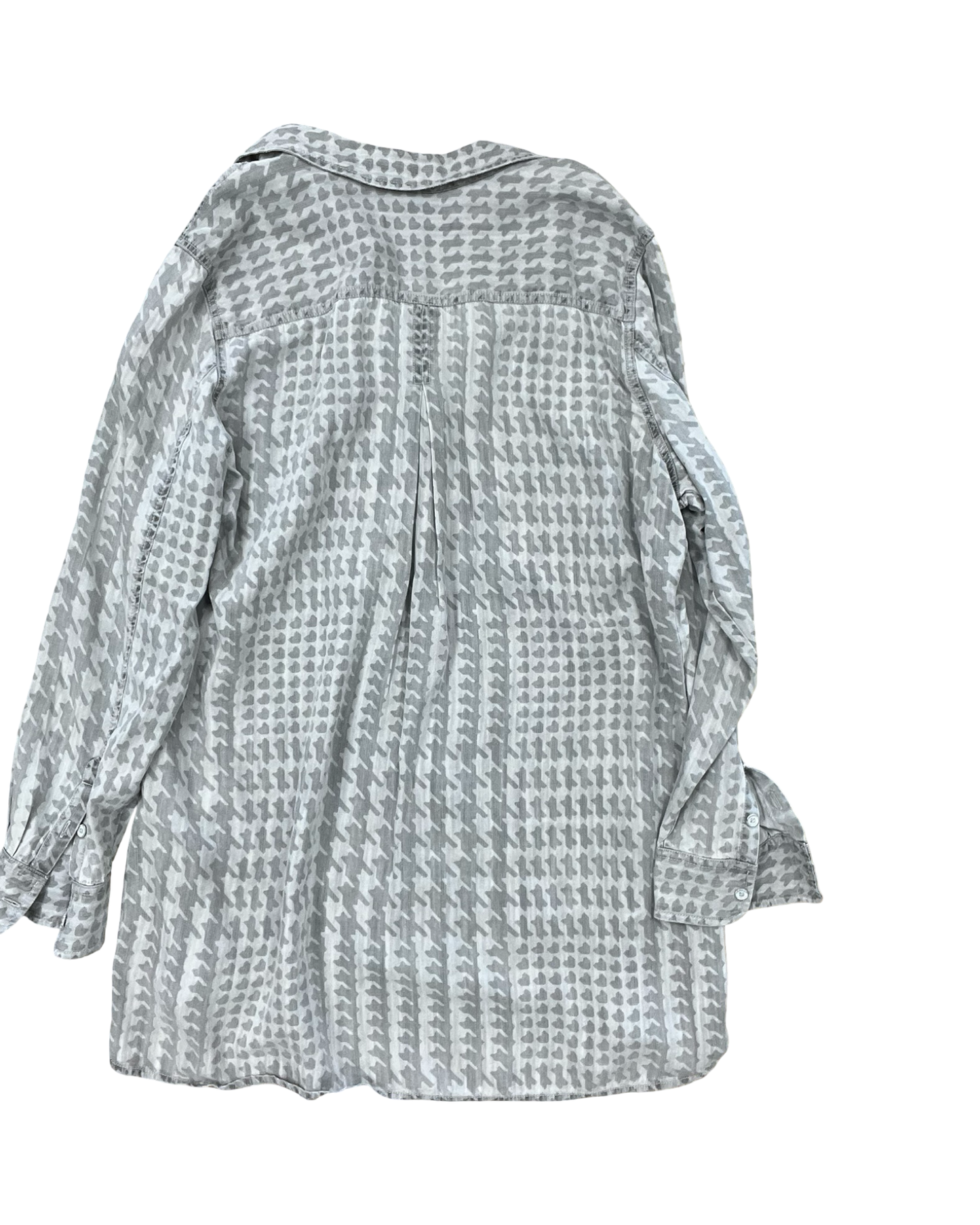 Blouse Ls By Foxcroft In Grey, Size:1X