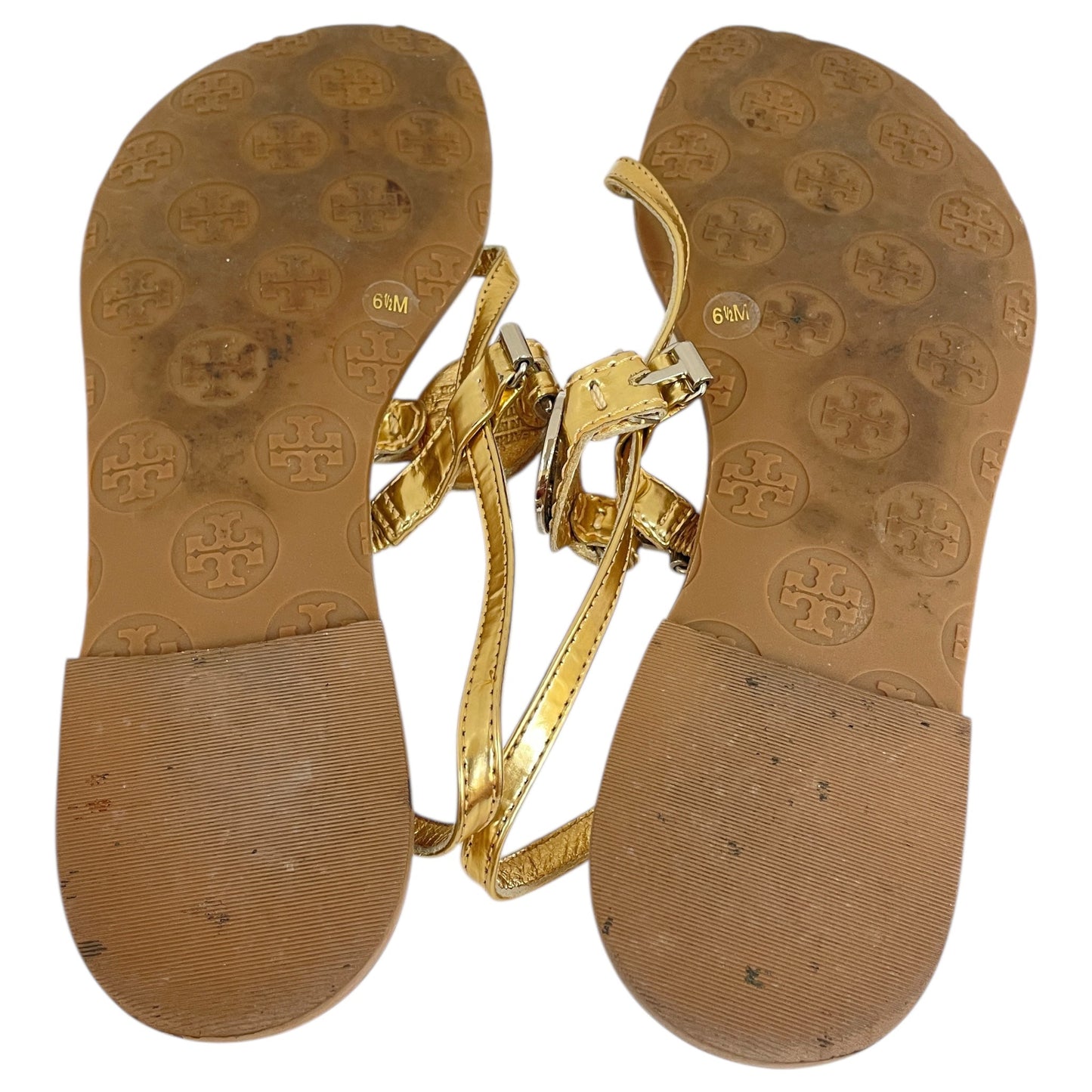 Sandals Designer By Tory Burch In Gold, Size:6.5