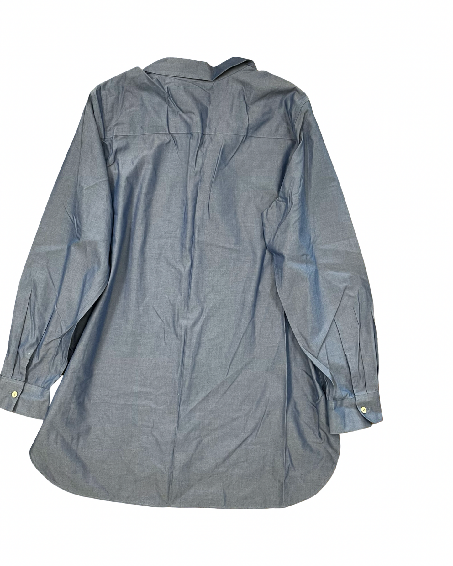 Blouse Ls By Foxcroft In Blue, Size:1X