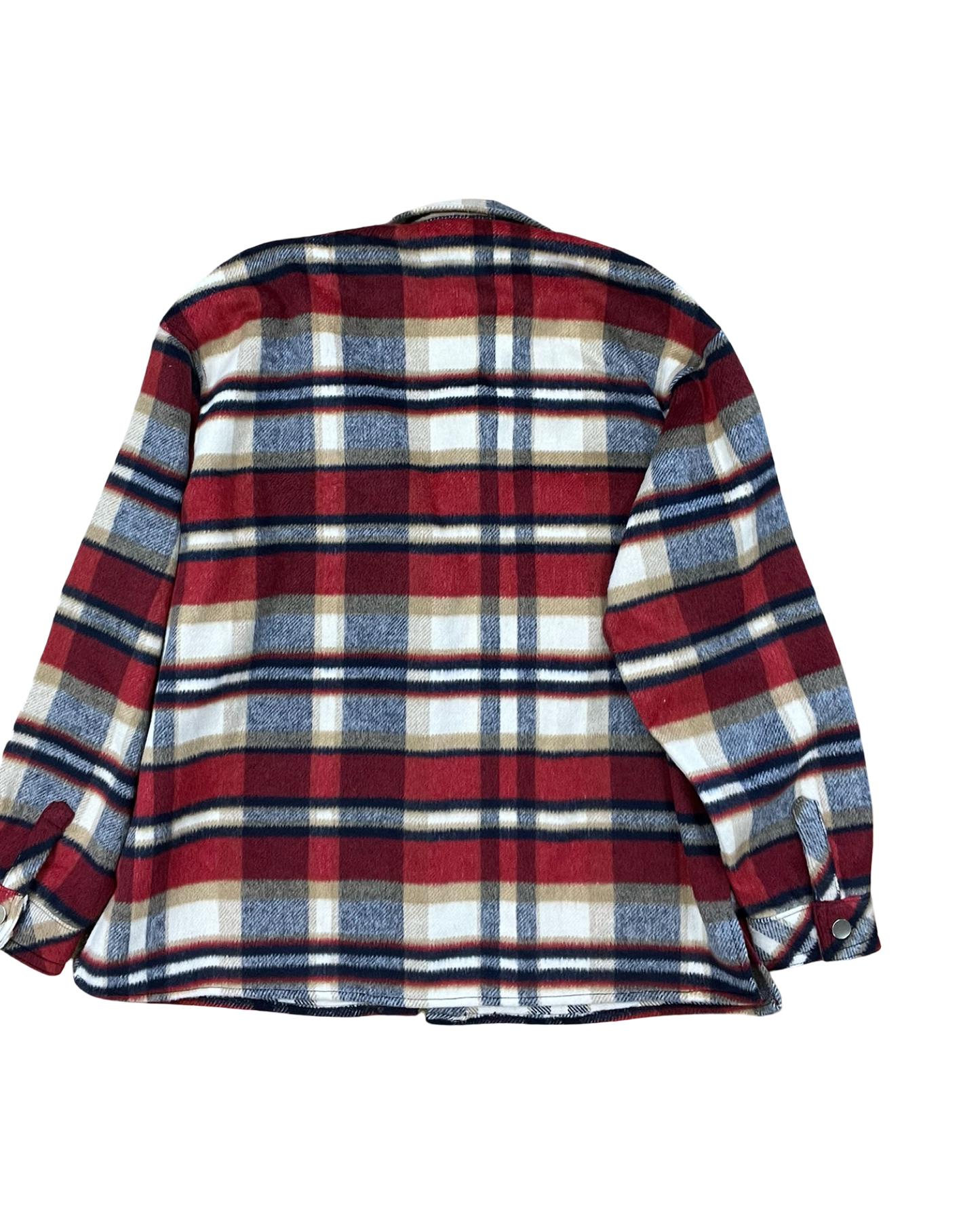 Jacket Shirt By Clothes Mentor In Red & Tan, Size:L