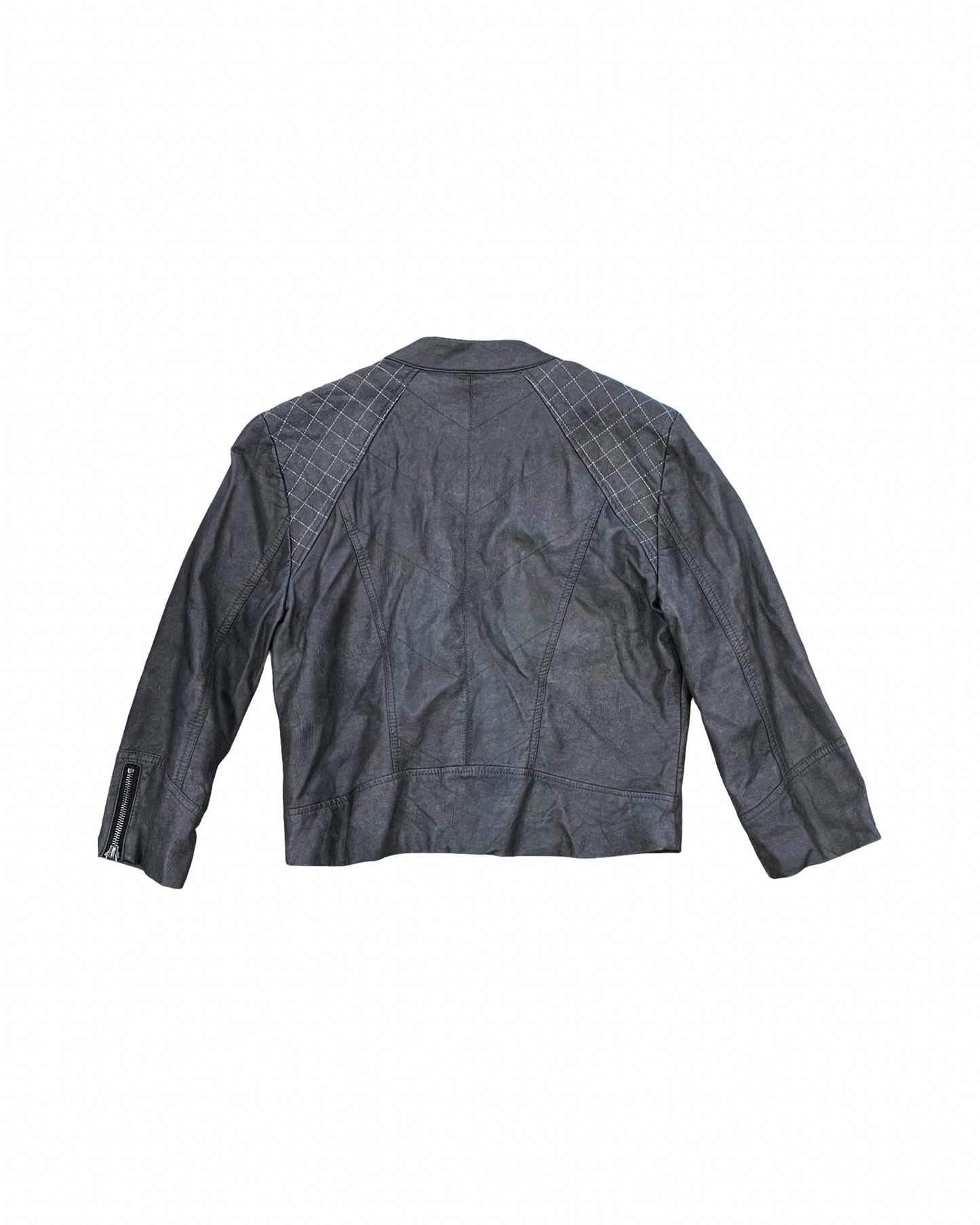 Jacket Moto By Clothes Mentor In Tan, Size:L