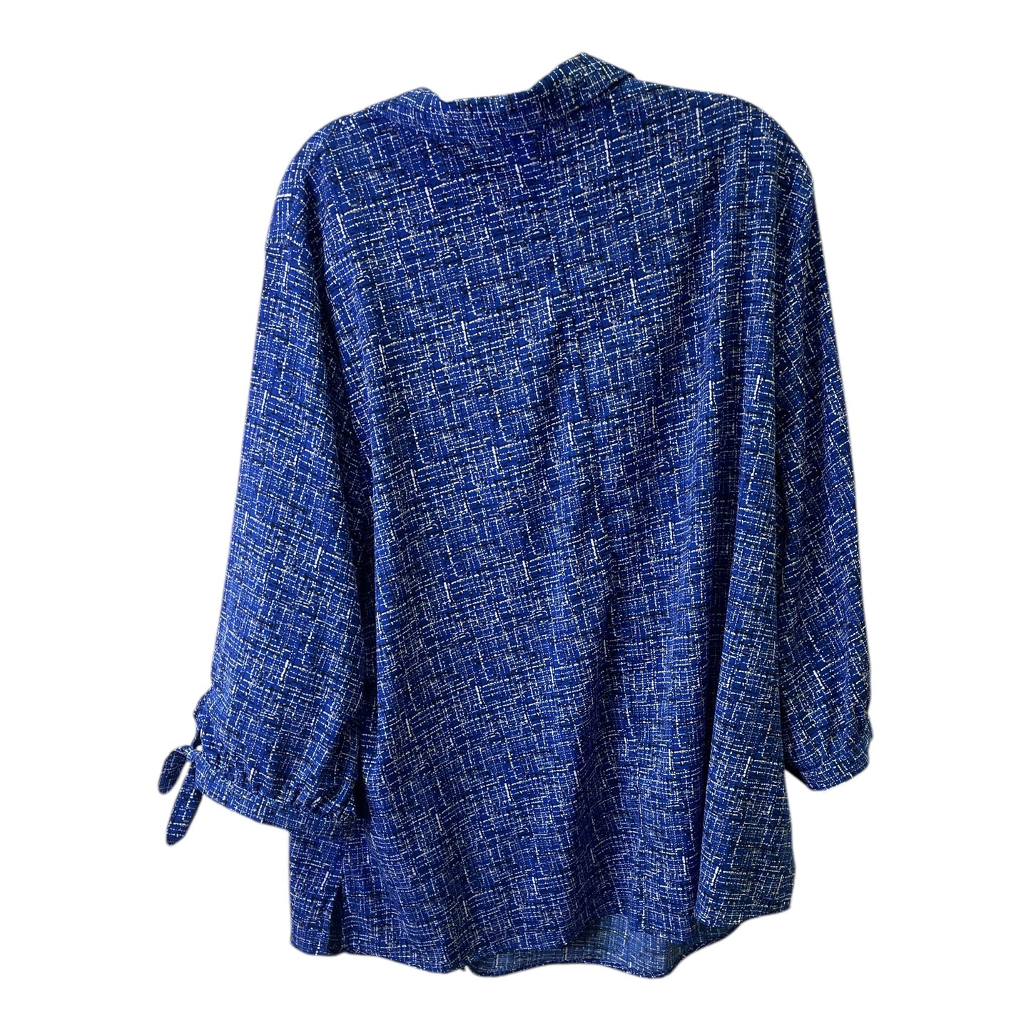 Top 3/4 Sleeve By Catherines In Blue & White, Size:2X