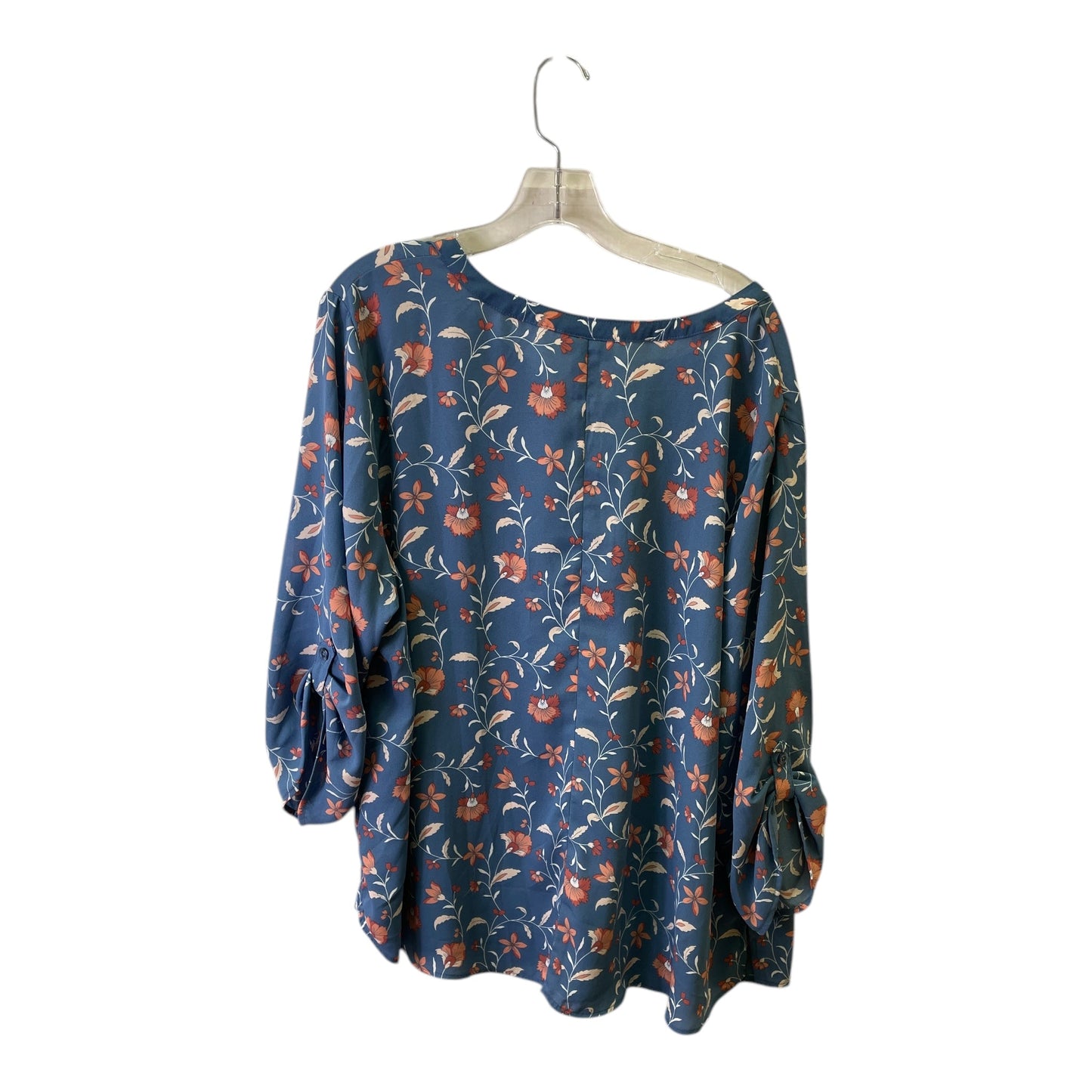Top 3/4 Sleeve By Catherines In Blue, Size:2X