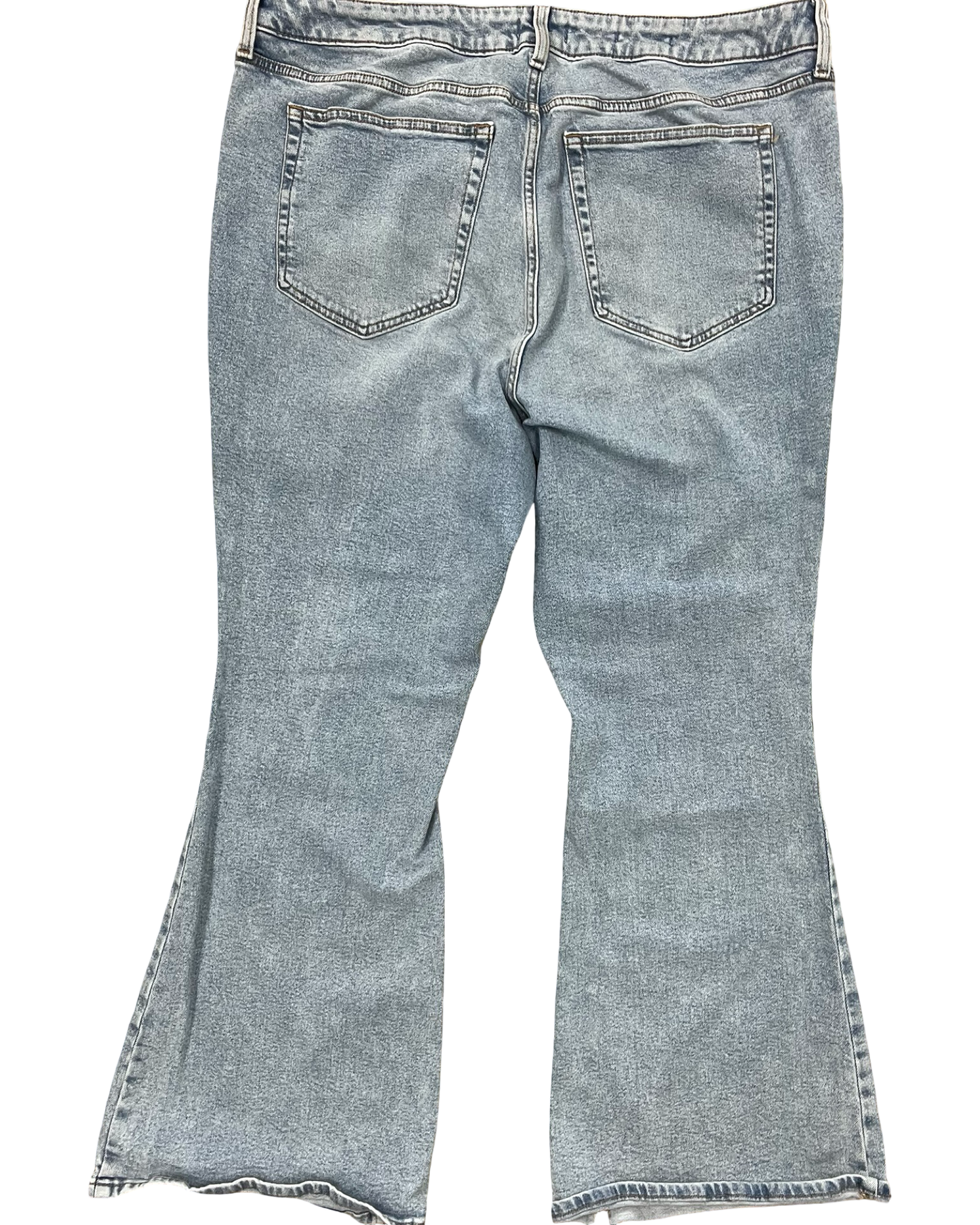 Jeans Flared By Ava & Viv In Blue Denim, Size:20