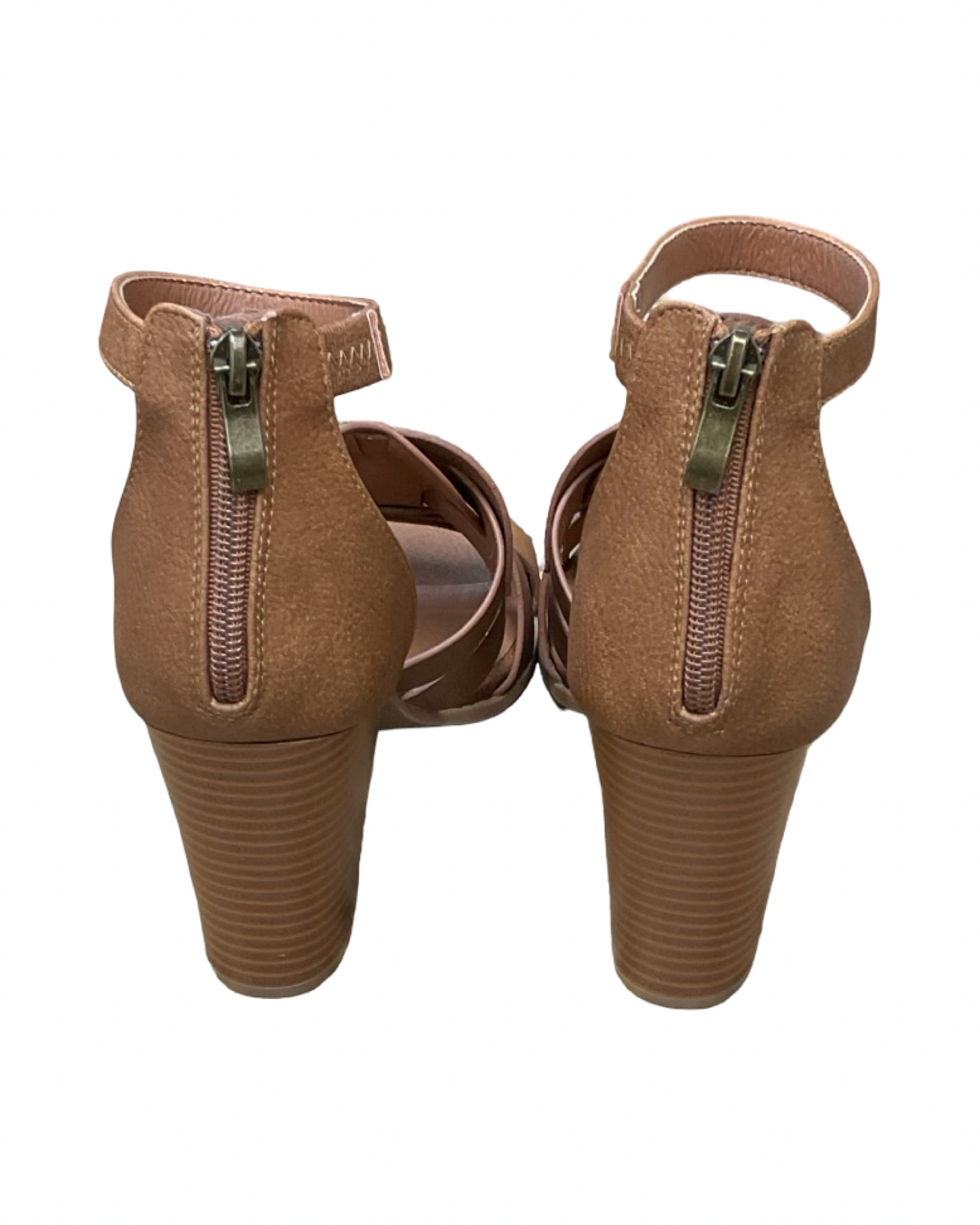 Sandals Heels Block By Maurices In Brown, Size:9