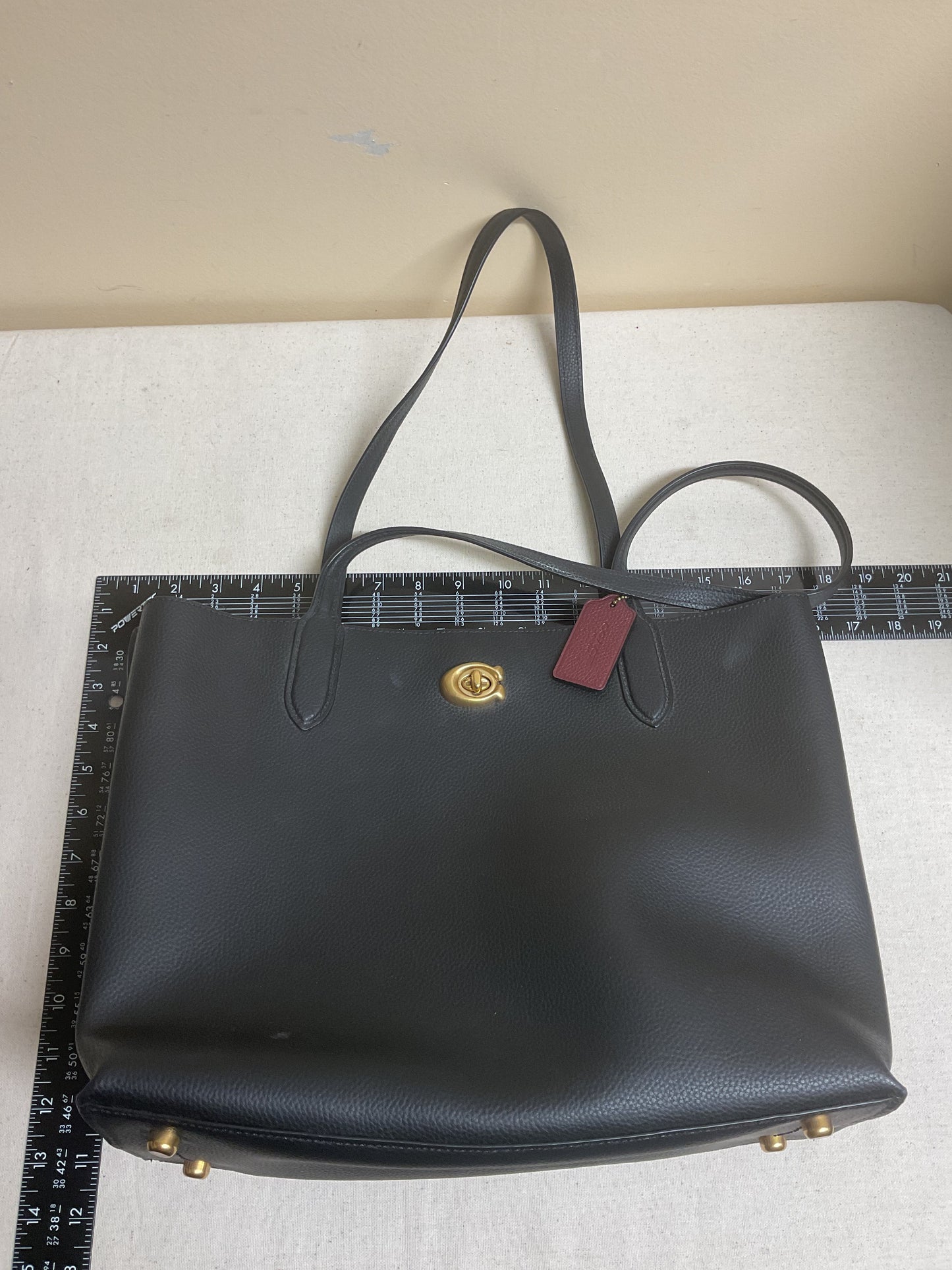 Handbag Designer By Coach In Black, Size:Large