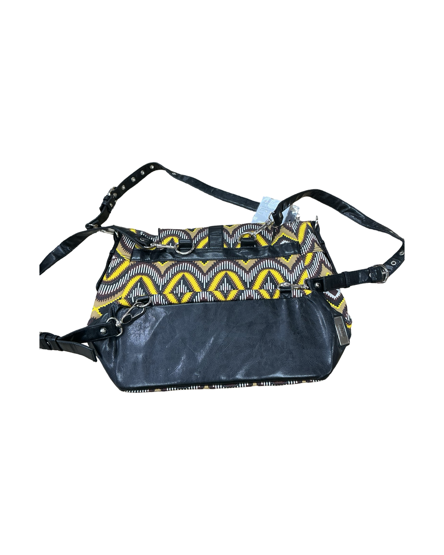 Tote By Clothes Mentor In Black & Yellow, Size:Medium