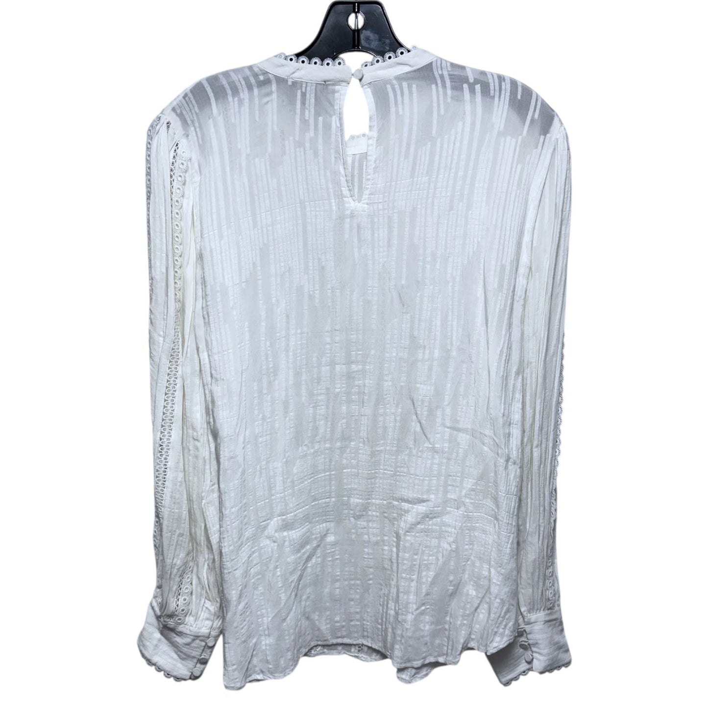 Top Long Sleeve By Ann Taylor In White, Size: L