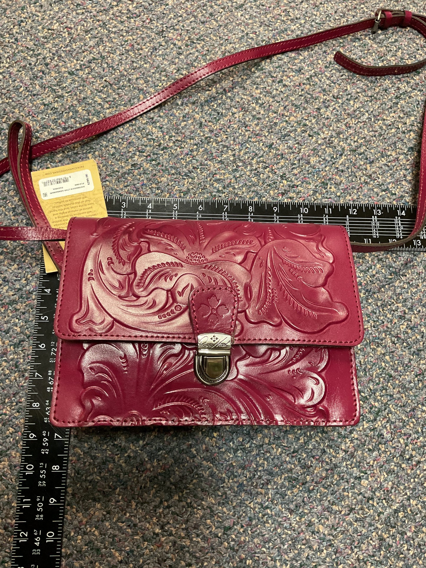 Crossbody Designer By Patricia Nash In Maroon, Size:Medium