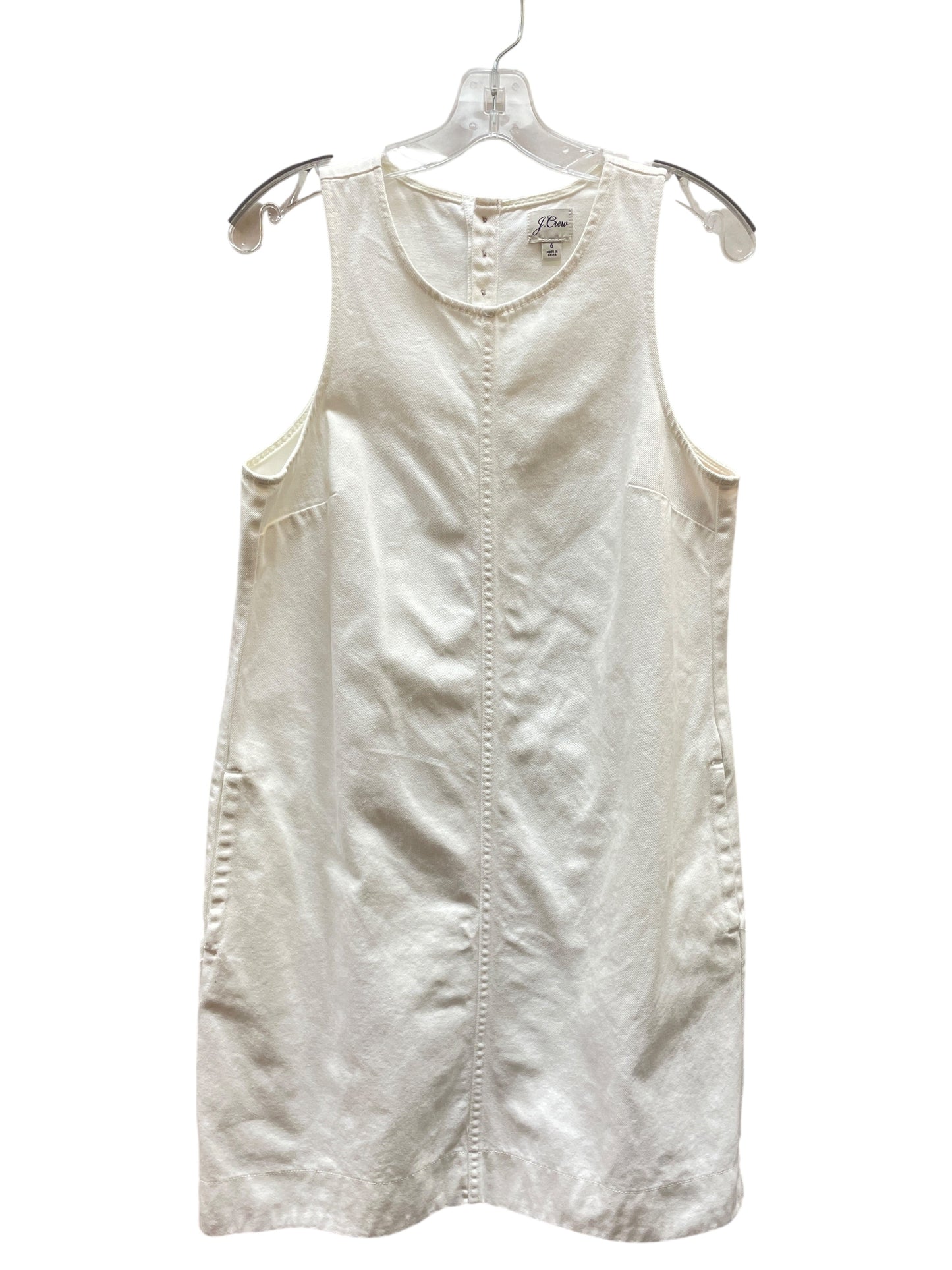 Dress Casual Midi By J. Crew In White Denim, Size:6