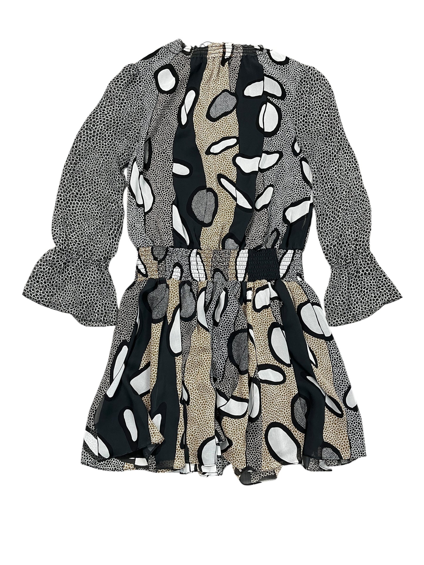 Dress Designer By Diane Von Furstenberg In Black & Tan, Size:M