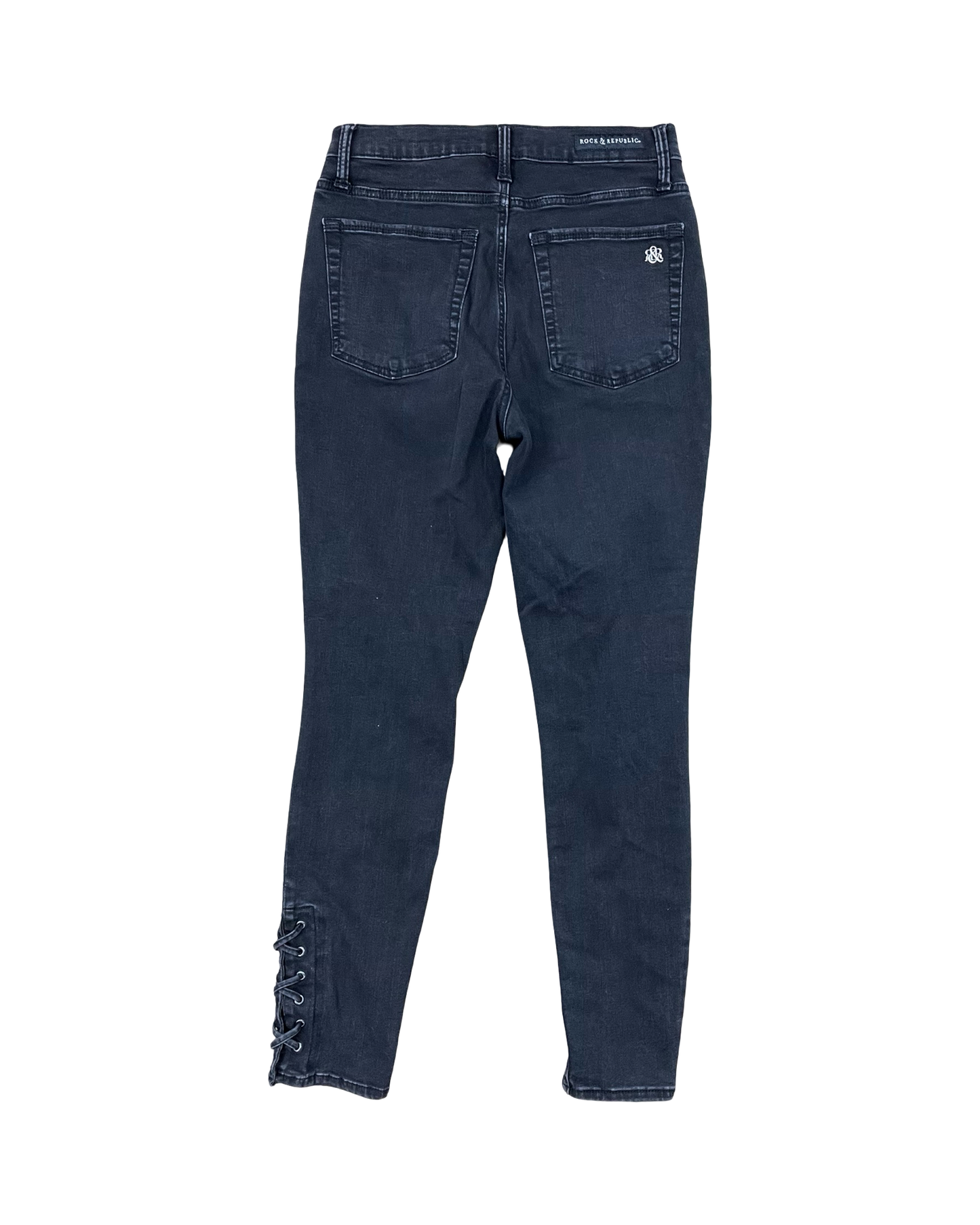 Jeans Skinny By Rock And Republic In Black Denim, Size:10
