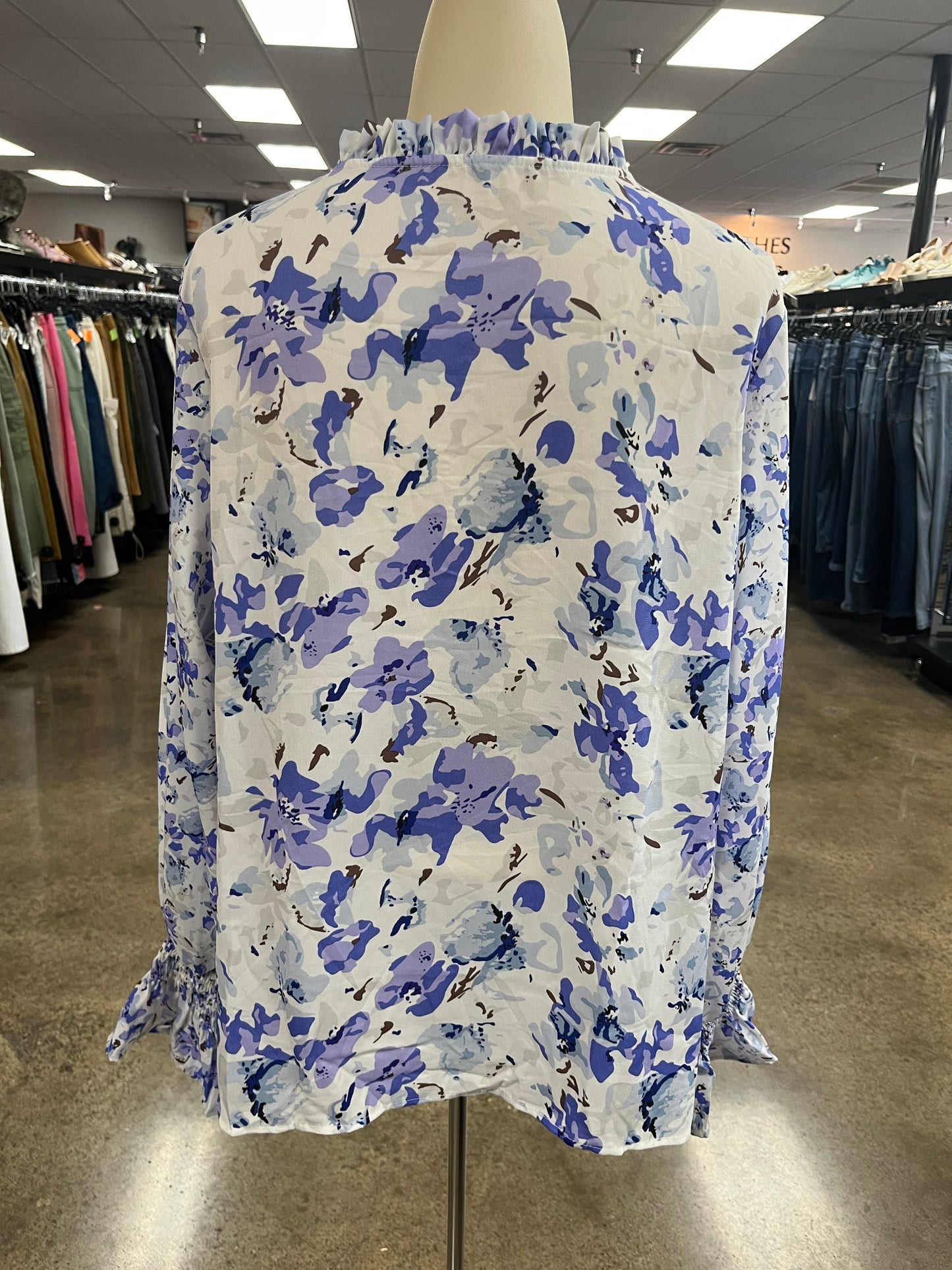 Top Ls By Clothes Mentor In Blue & Purple, Size:L