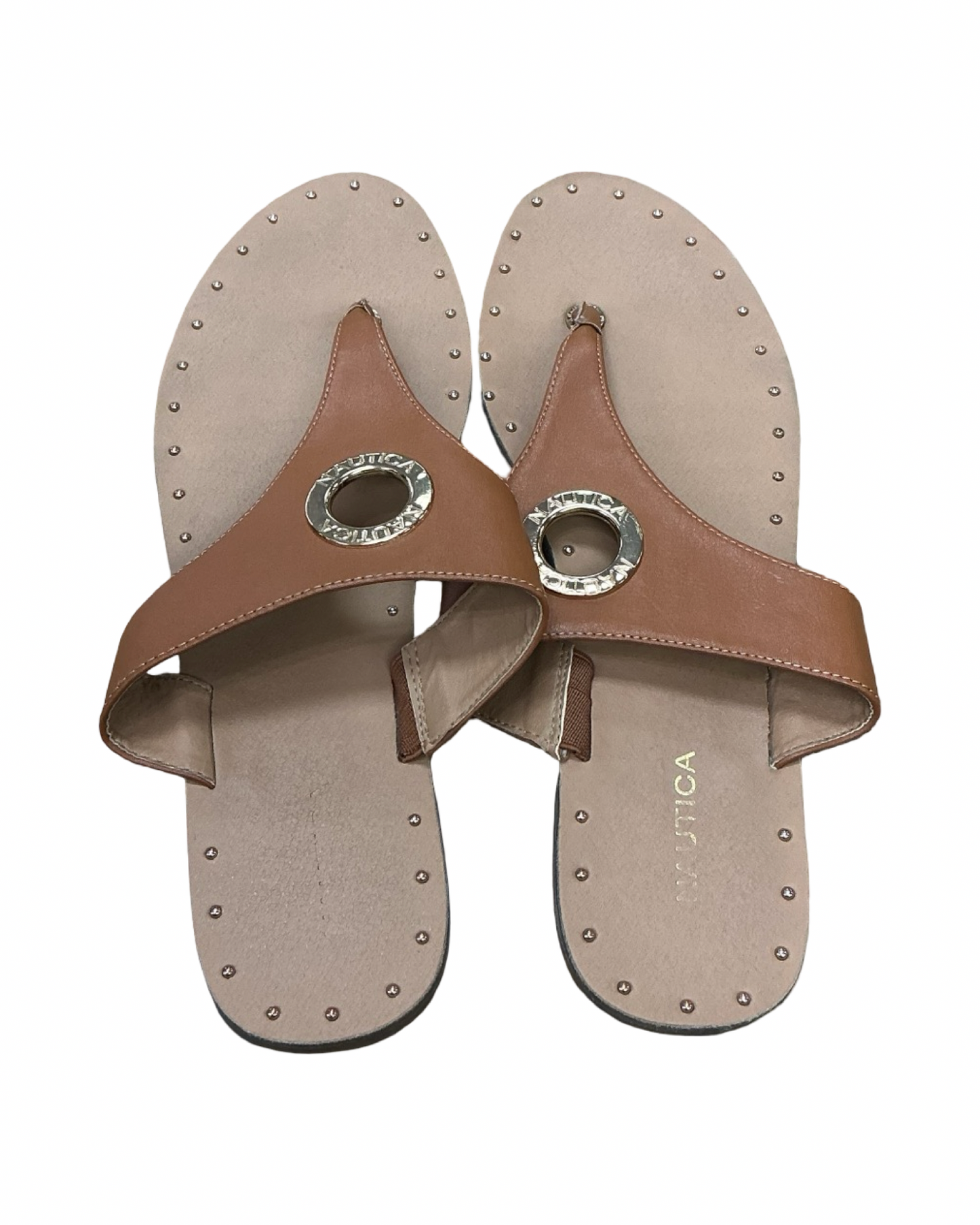 Sandals Flats By Nautica In Brown, Size:9.5