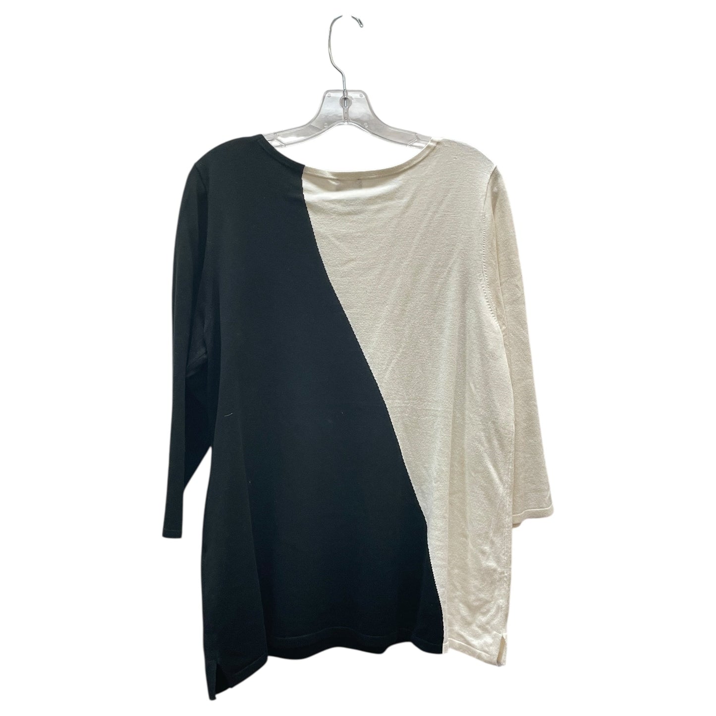 Sweater By Chicos In Black & Cream, Size:Xl