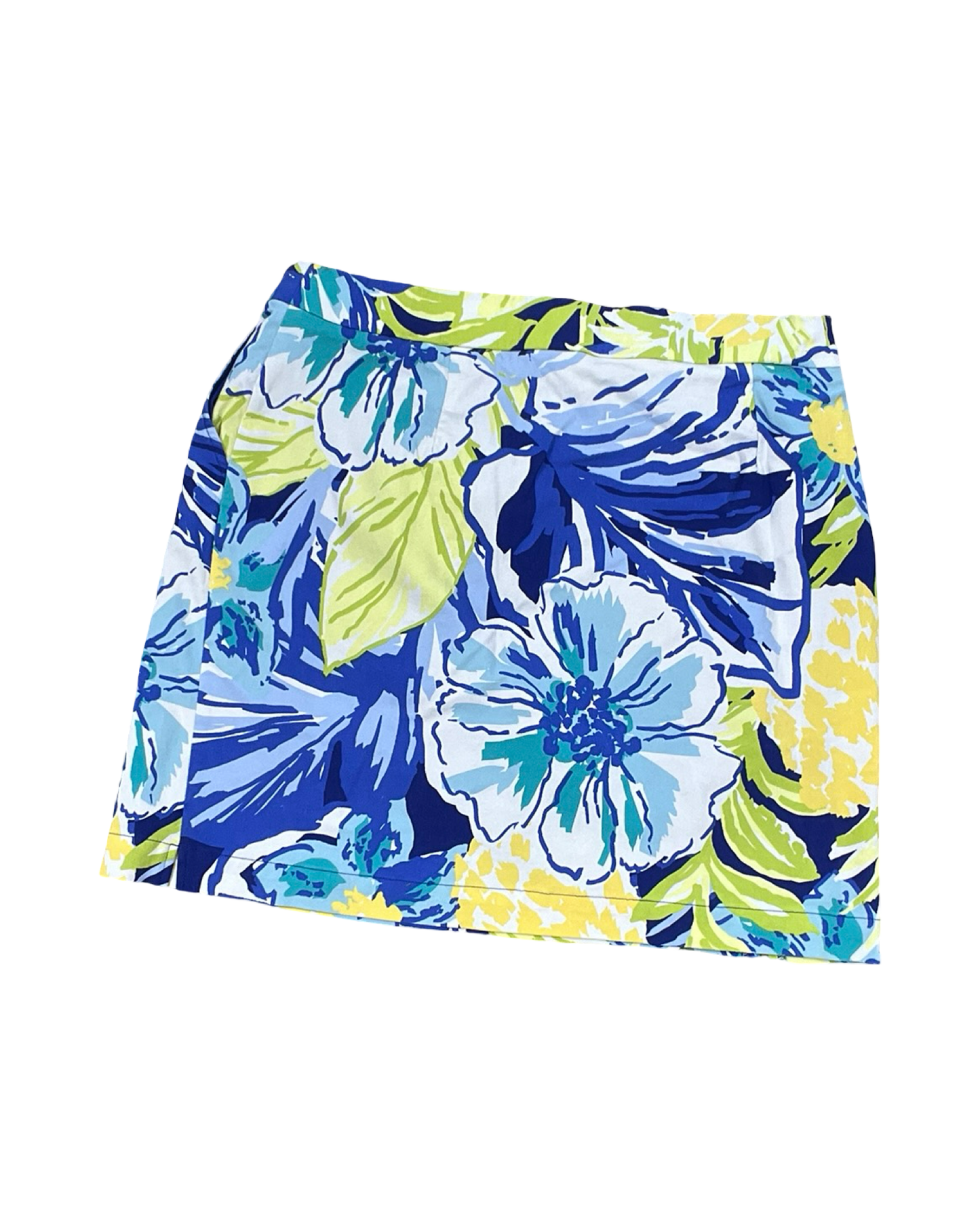 Skirt Midi By Rafaella In Blue & Yellow, Size:M