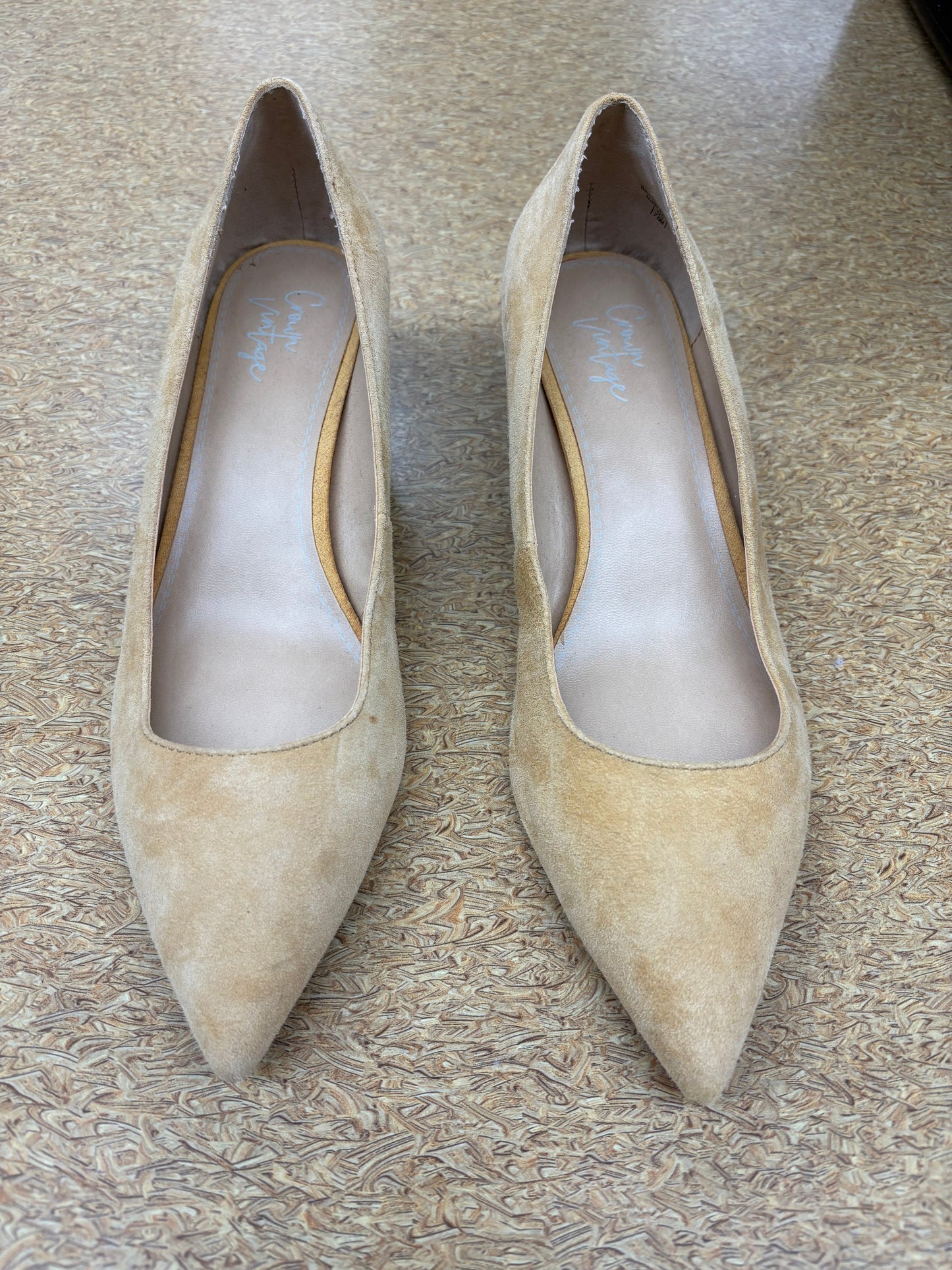 Shoes Heels Block By Crown Vintage In Yellow, Size:7.5