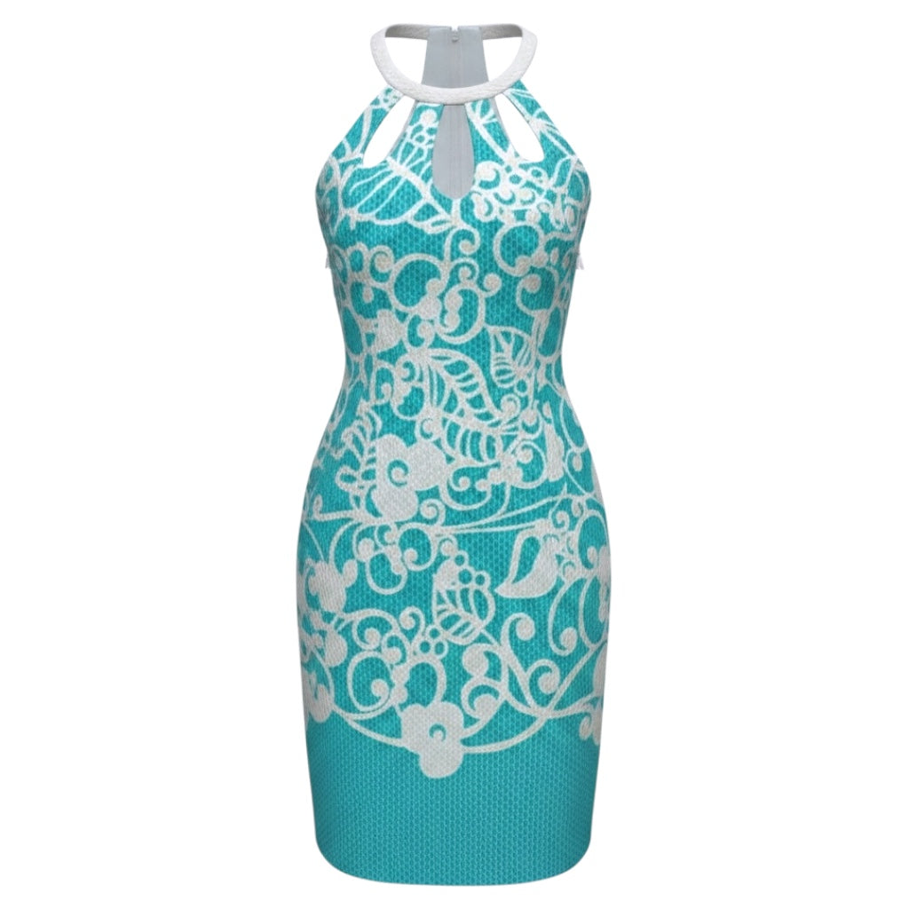 Pearl Shift Dress Designer By Lilly Pulitzer In Shorely Blue Pickup Lines Border, Size: 8