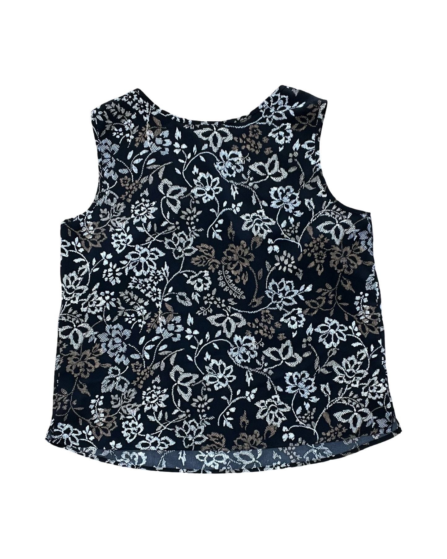 Top Sleeveless By Croft And Barrow In Black & Tan, Size:L