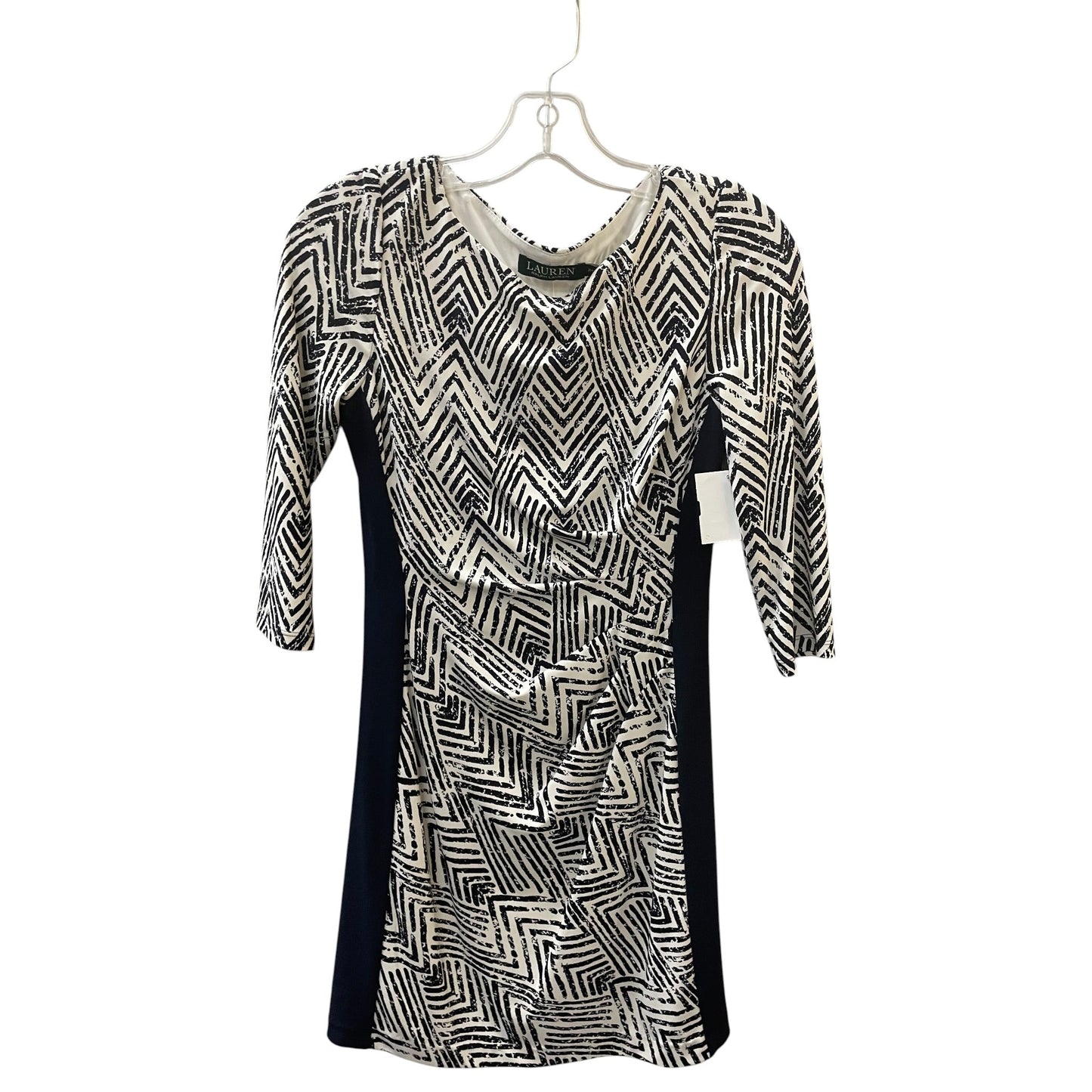 Dress Work By Lauren By Ralph Lauren In Blue & White, Size:2P