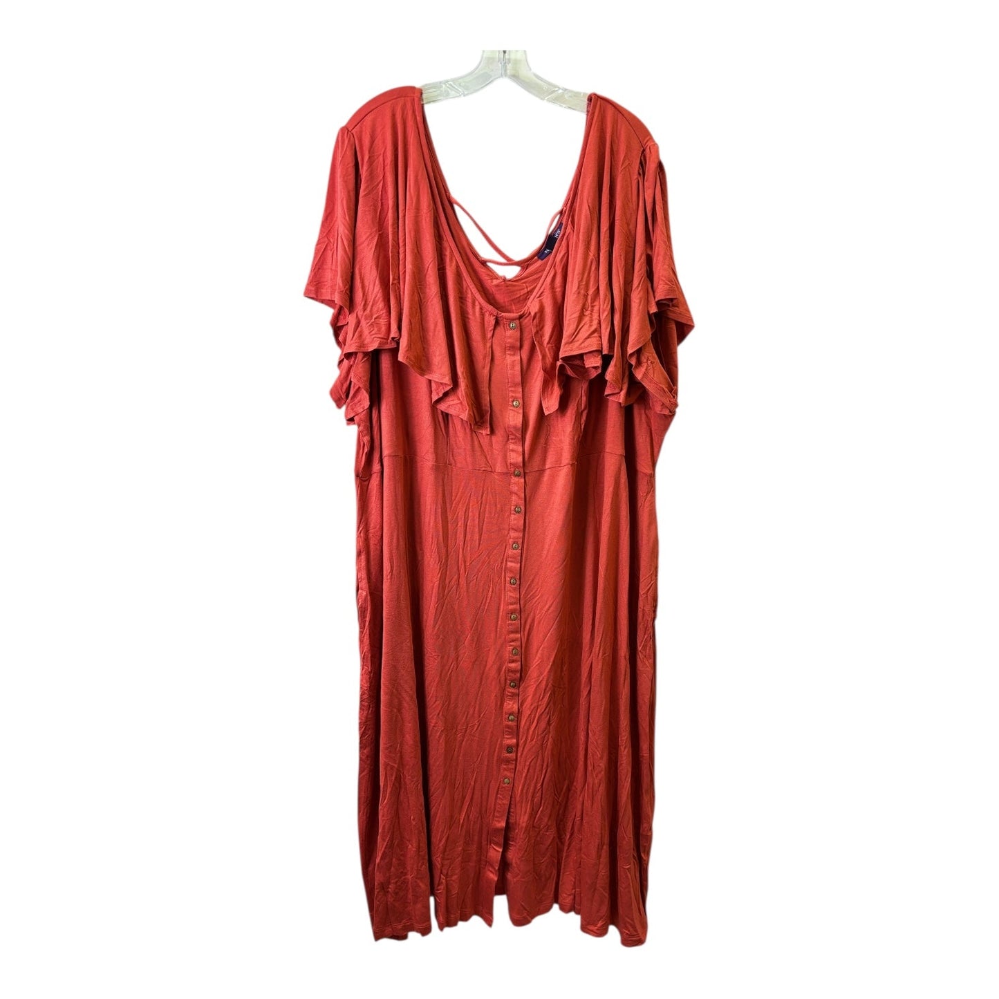 Dress Casual Maxi By Roamans In Coral, Size:3