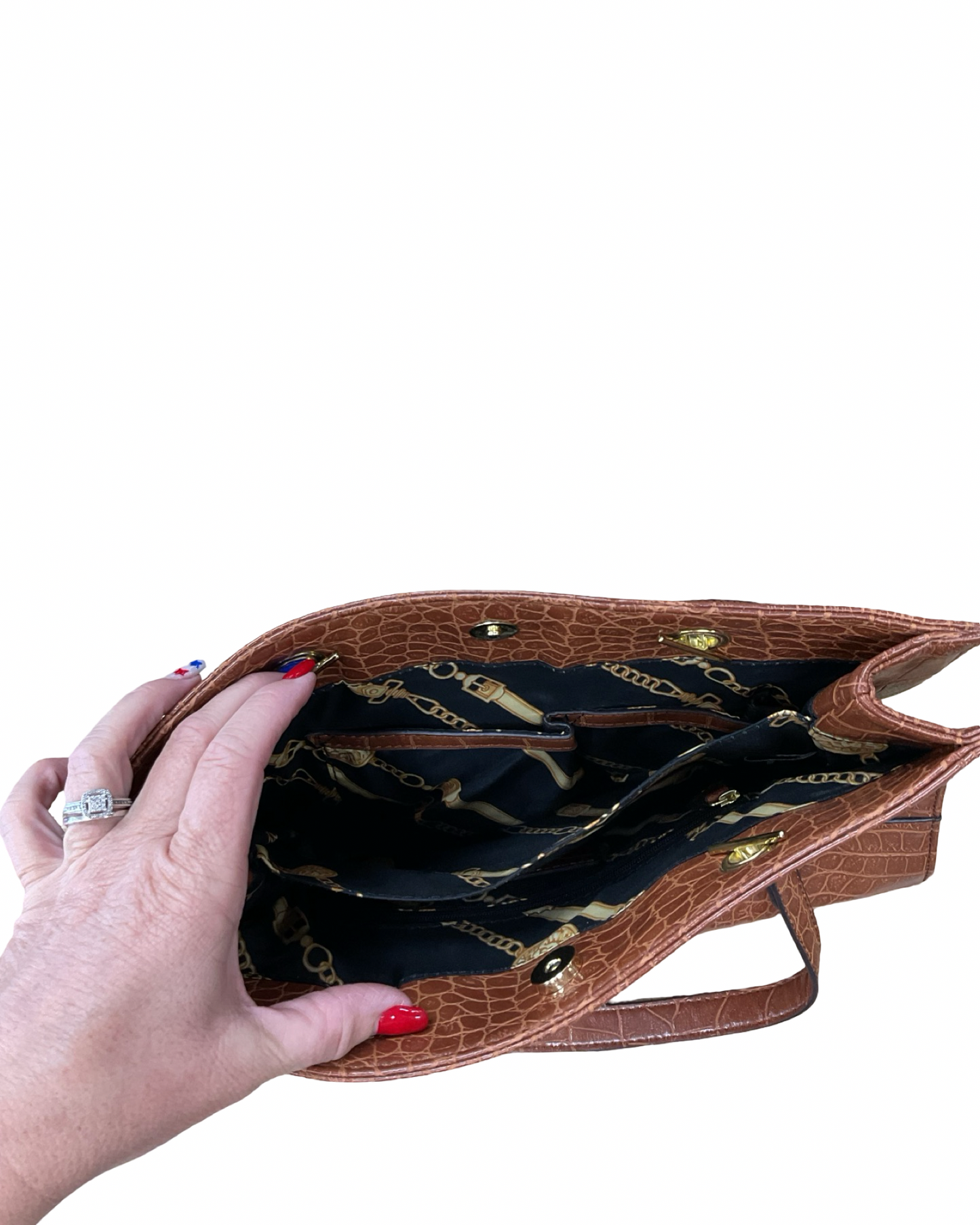 Handbag By Anne Klein In Bronze, Size:Medium