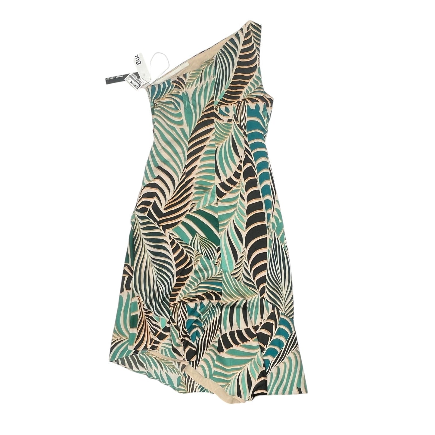 Dress Party Long By Maggy London In Green & Tan, Size:12