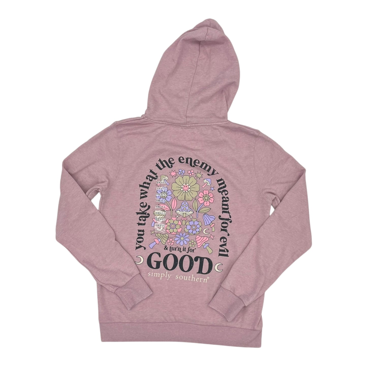 Sweatshirt Hoodie By Simply Southern In Pink, Size:S