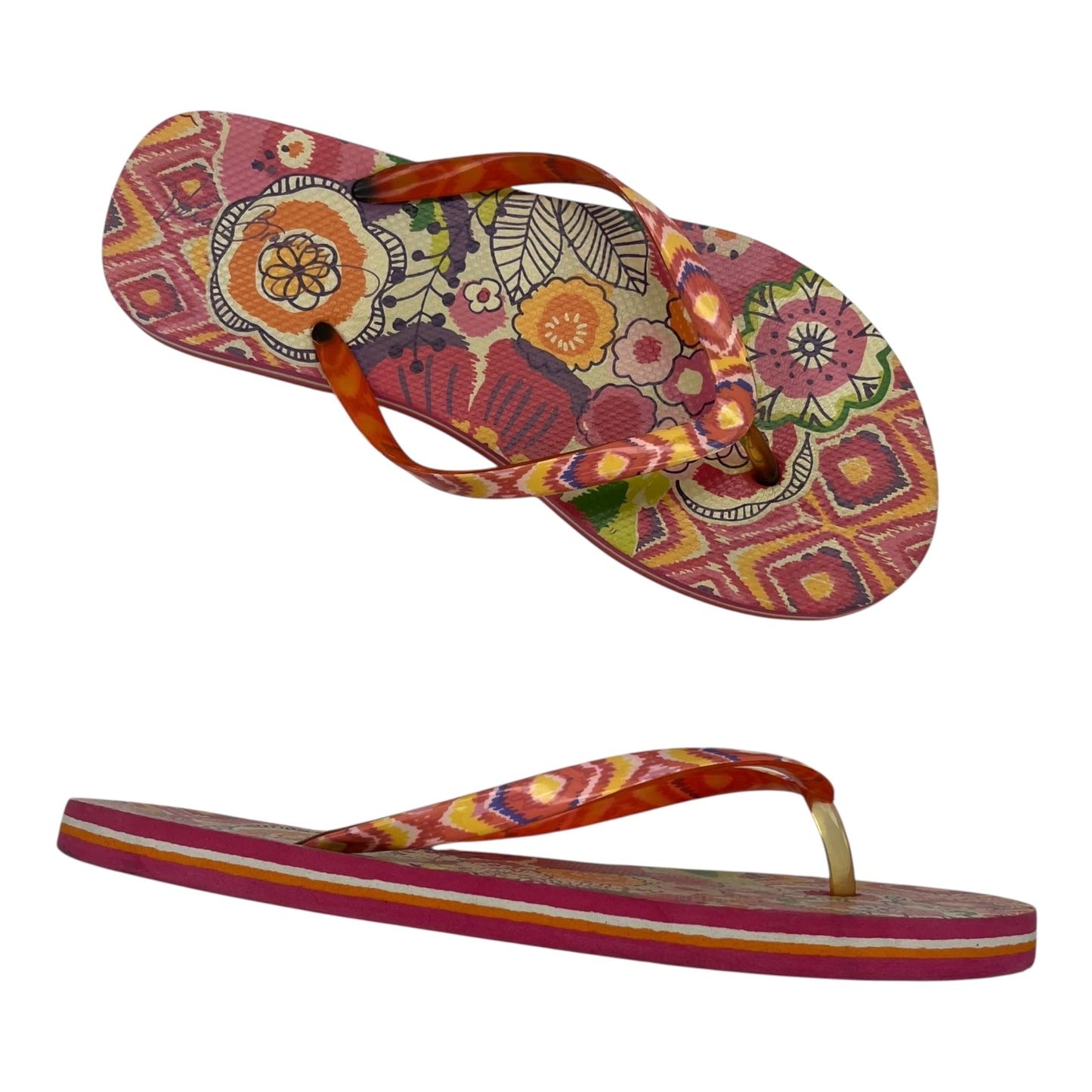 Sandals Flip Flops By Vera Bradley In Pink, Size:8