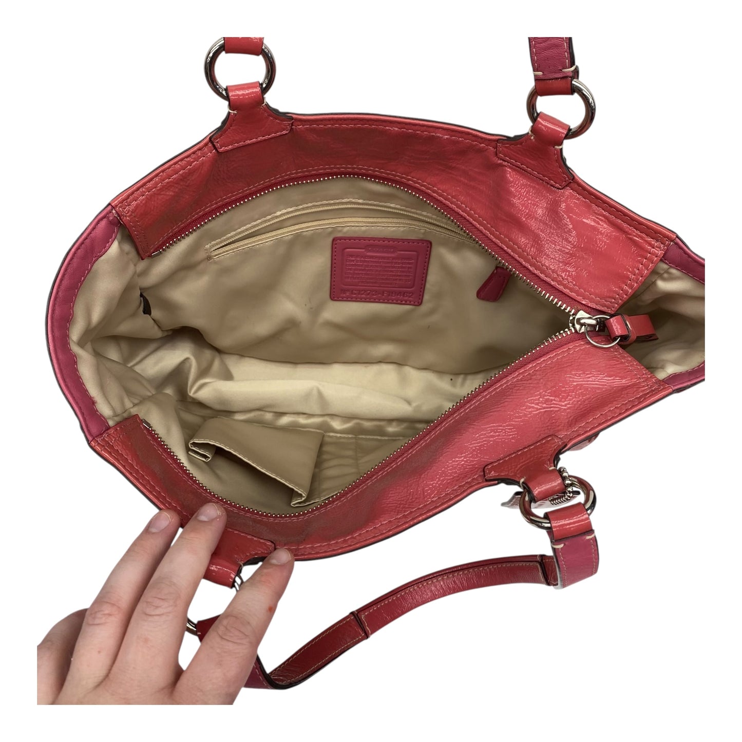 Handbag Designer By Coach In Pink, Size:Large