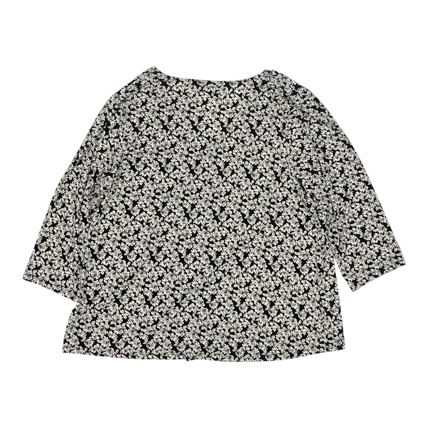 Blouse 3/4 Sleeve By Lane Bryant In Black & Cream, Size:2X