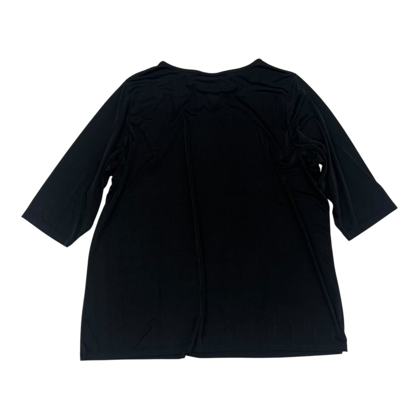 Blouse 3/4 Sleeve By Cj Banks In Black, Size:1X