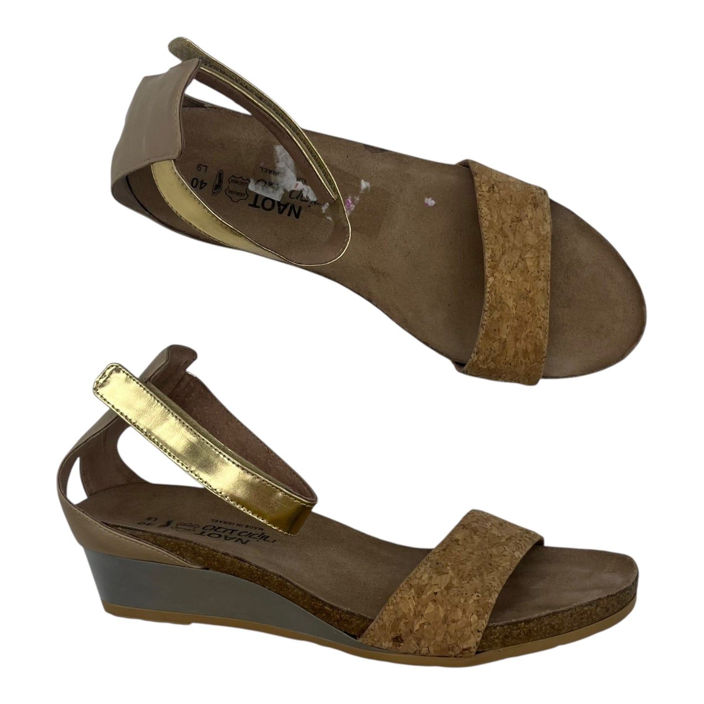 Sandals Flats By Naot In Tan, Size:9