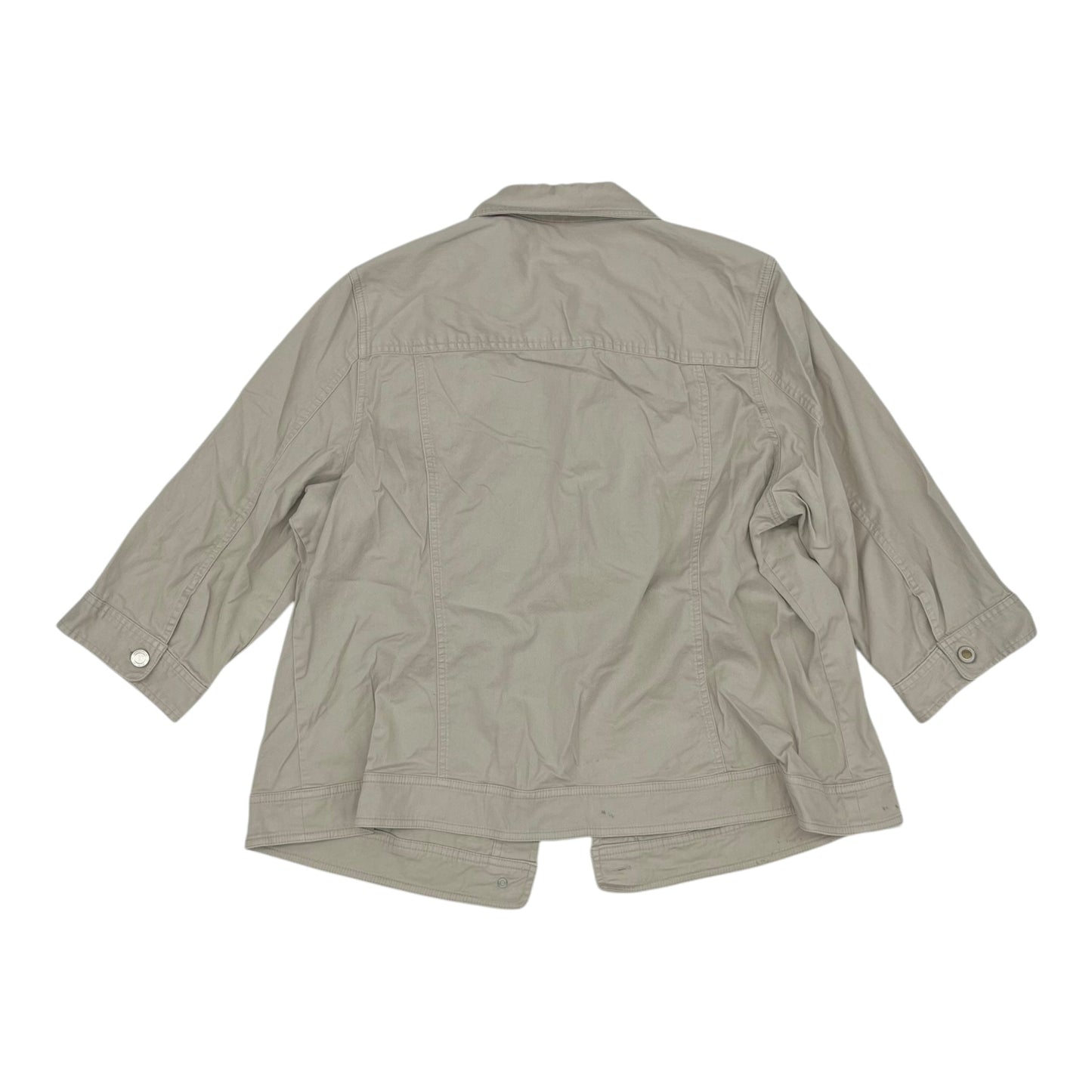 Jacket Denim By Cj Banks In Tan, Size:1X